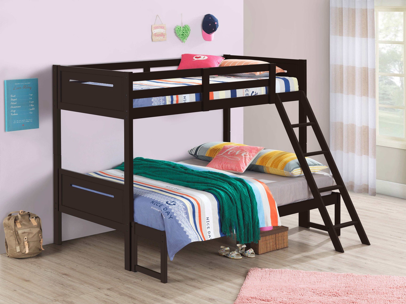 Littleton Espresso Twin / Full Bunk Bed - Ornate Home