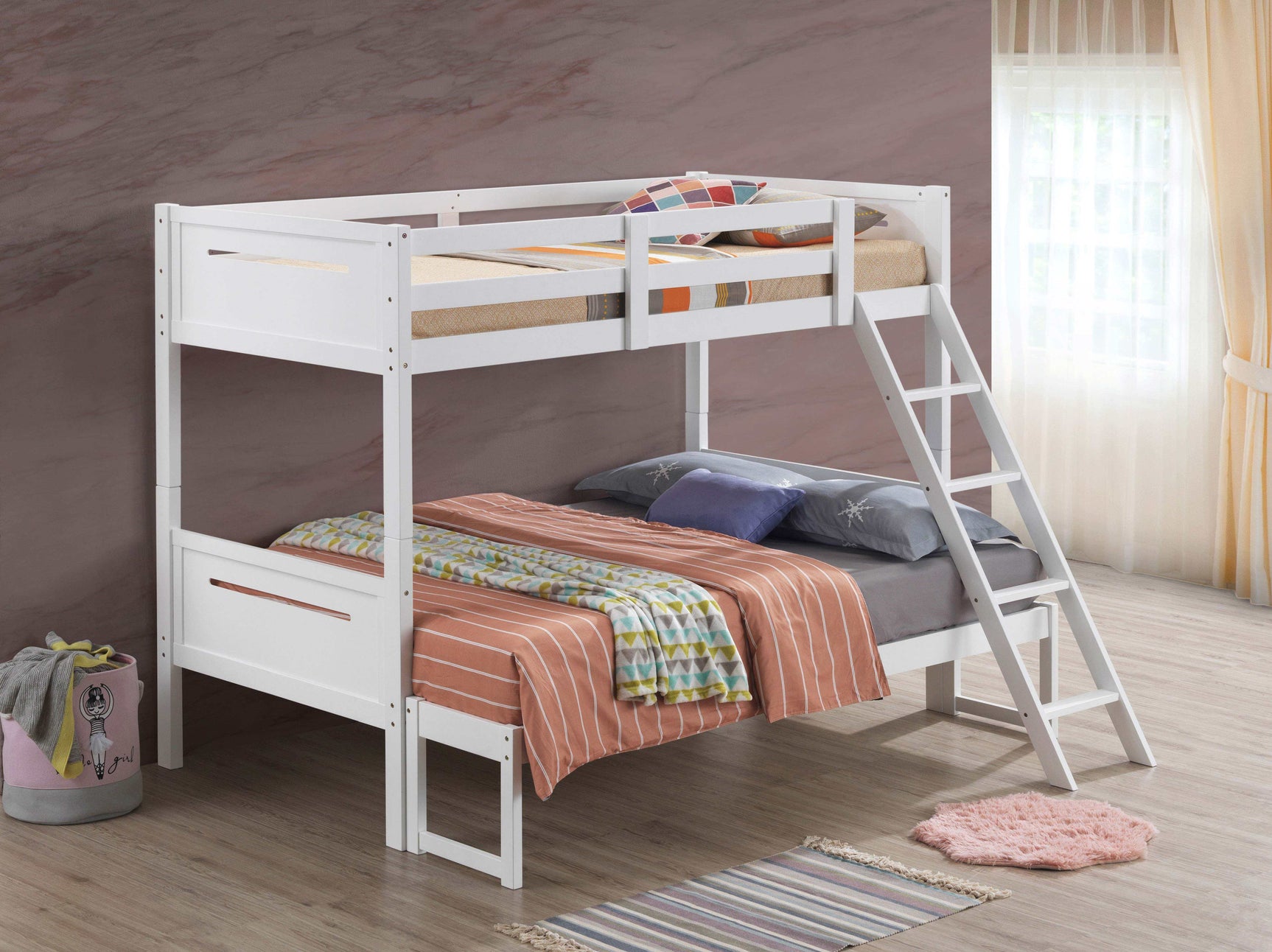 Littleton White Twin / Full Bunk Bed - Ornate Home