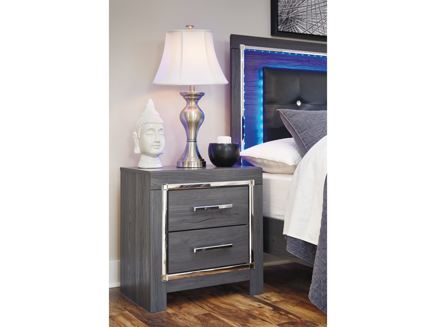 Lodanna Gray Nightstand - Ornate Home