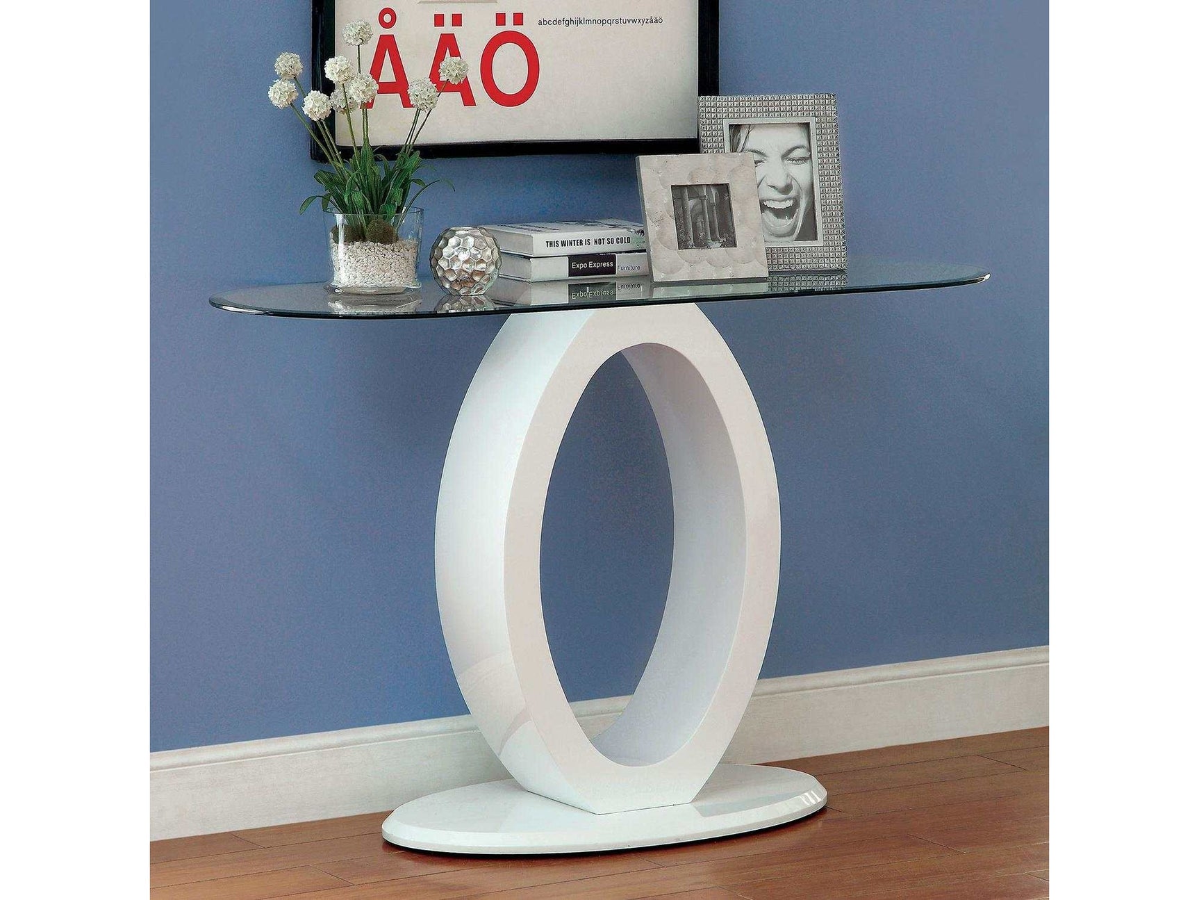 Lodia III White Sofa Table - Ornate Home