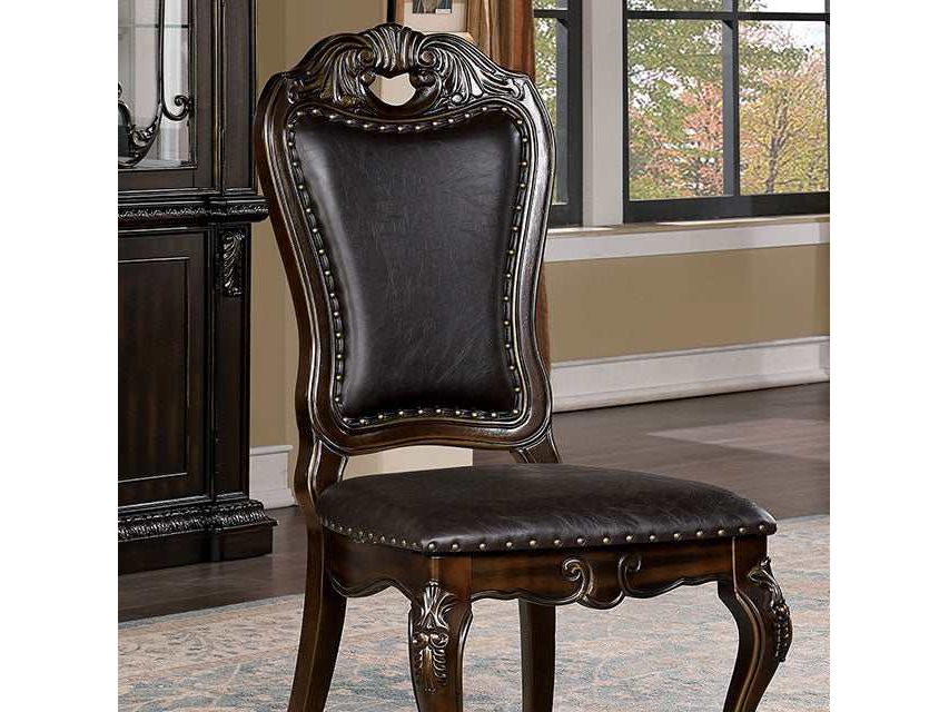 Lombardy Walnut/Dark Brown Side Chair - Ornate Home
