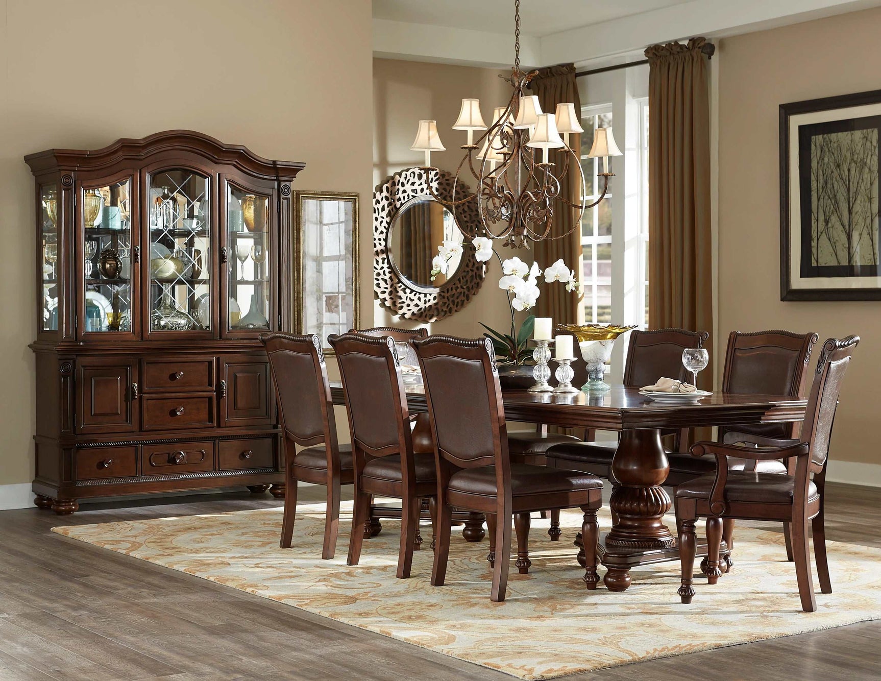 Lordsburg Brown Cherry Arm Chair (Set of 2) - Ornate Home
