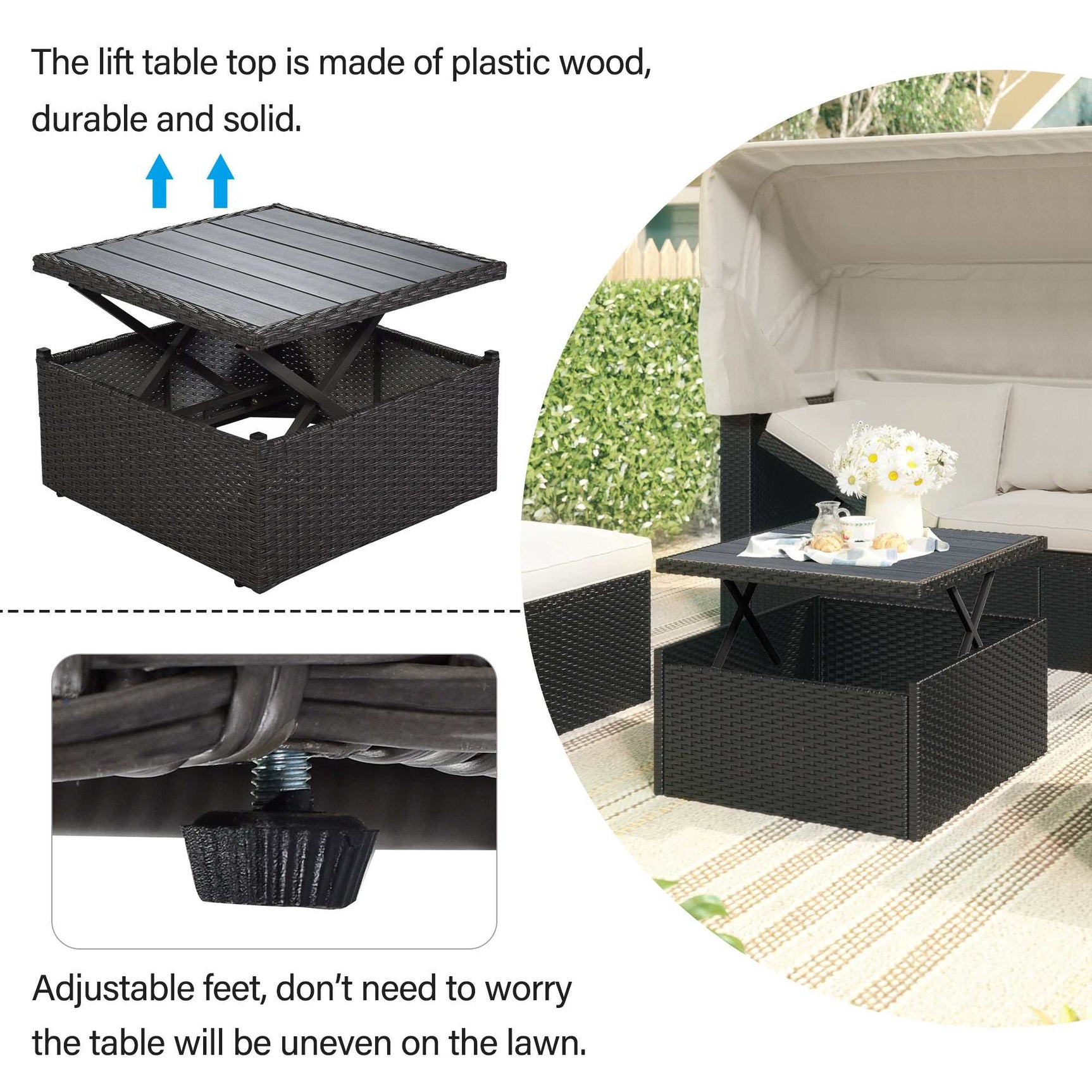 Los Padres Patio Rectangle Daybed Beige - Ornate Home