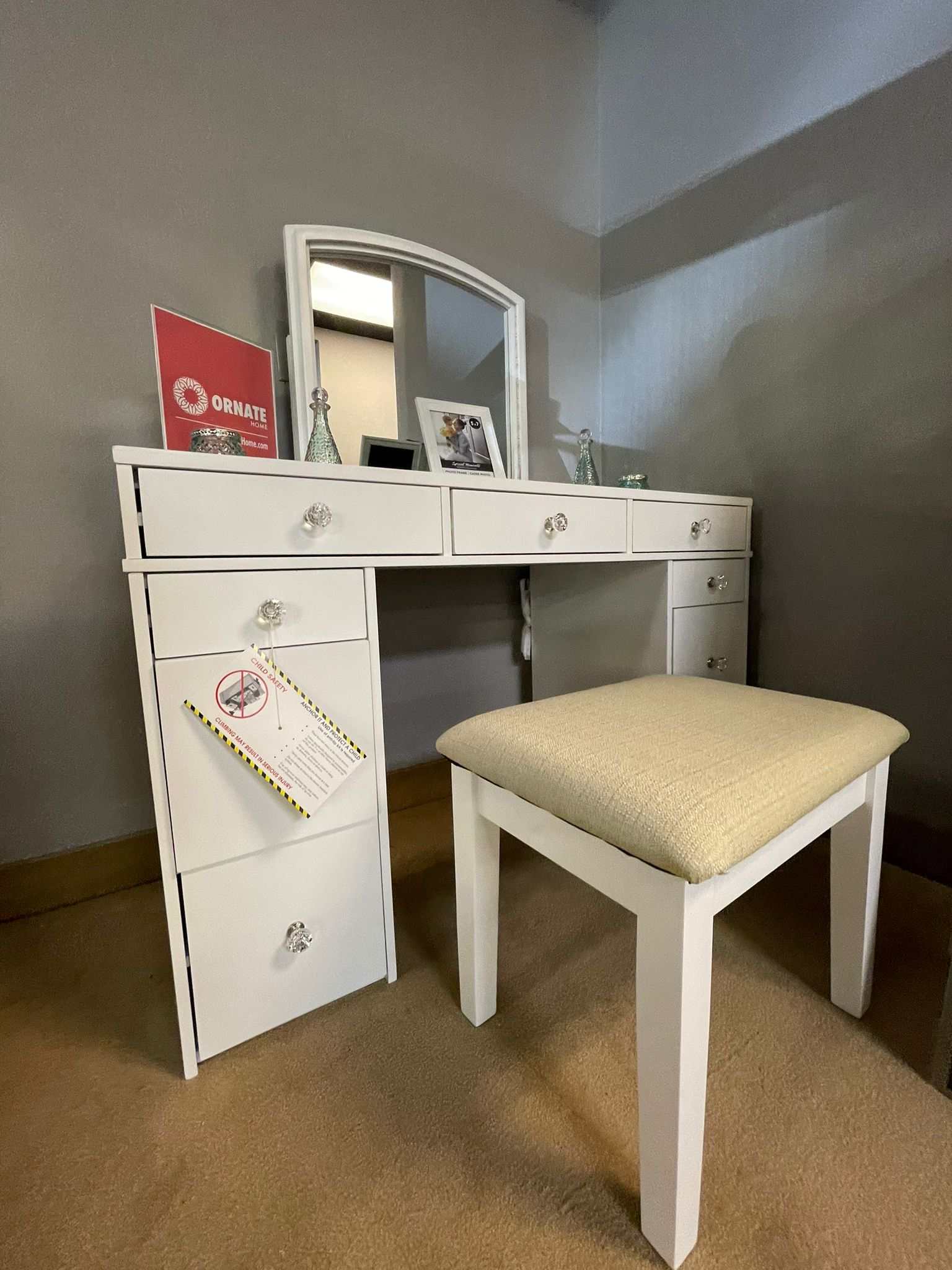 Louise White Vanity Set - Ornate Home