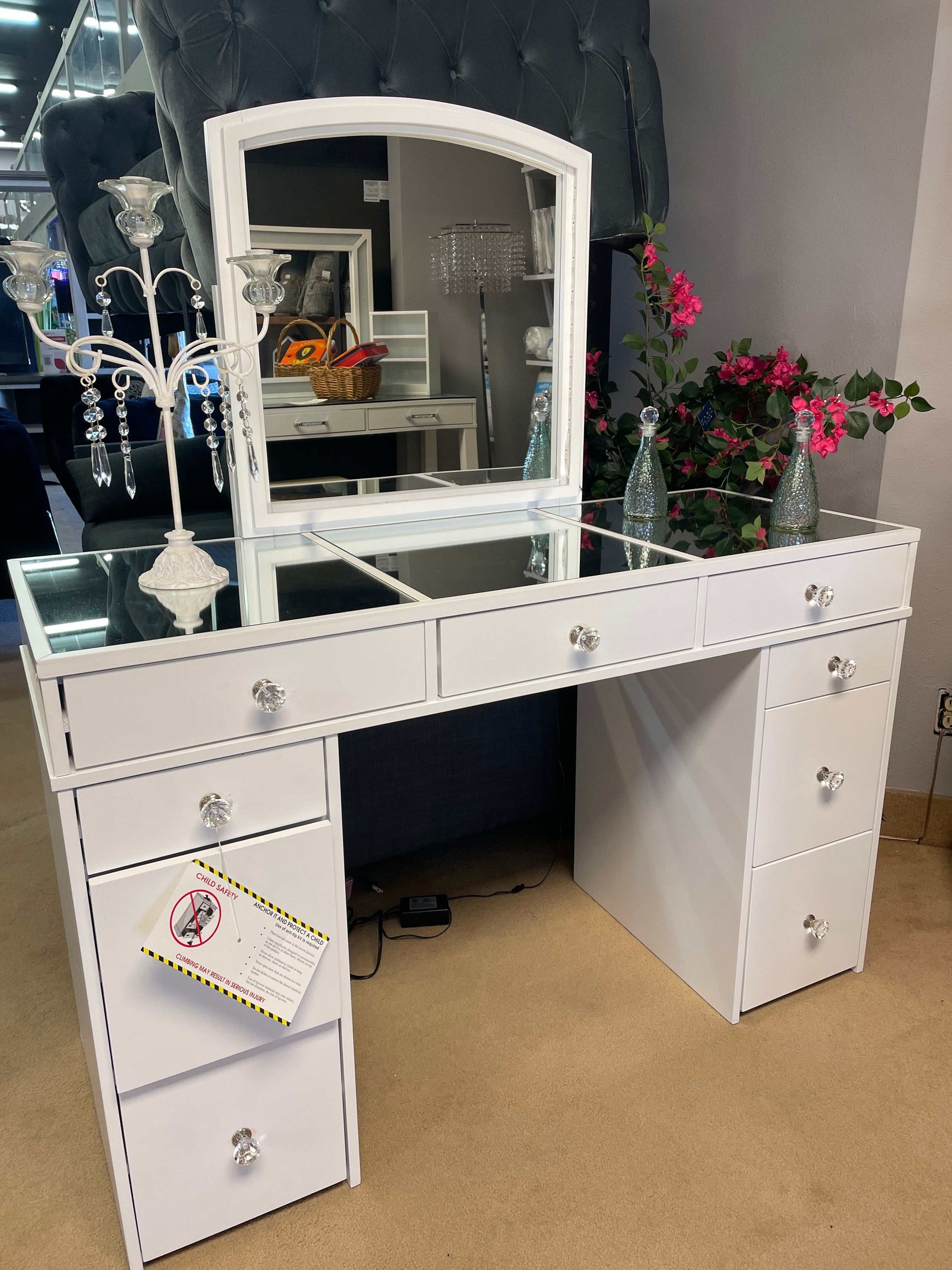 Louise White Vanity Set - Ornate Home