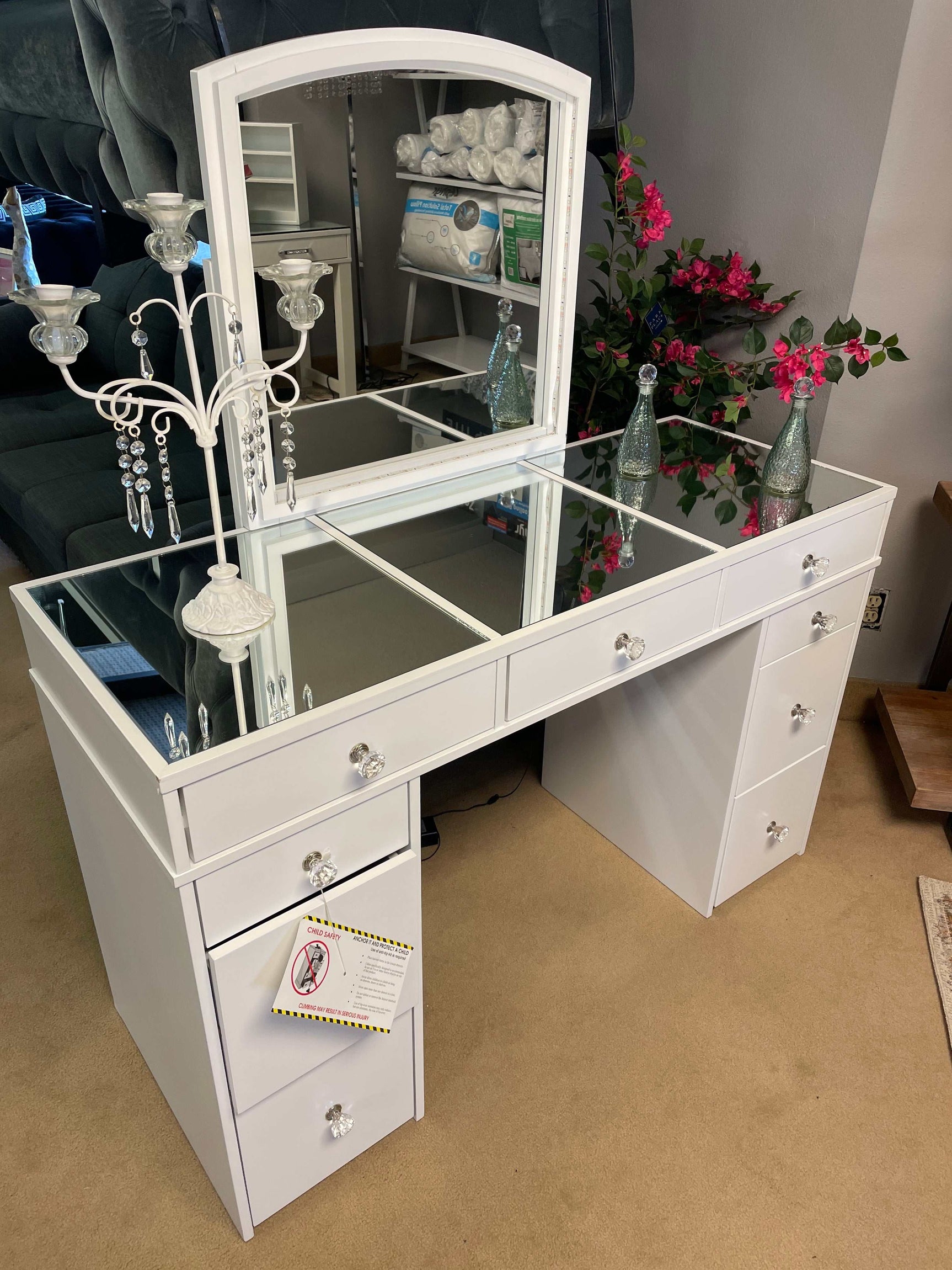 Louise White Vanity Set - Ornate Home