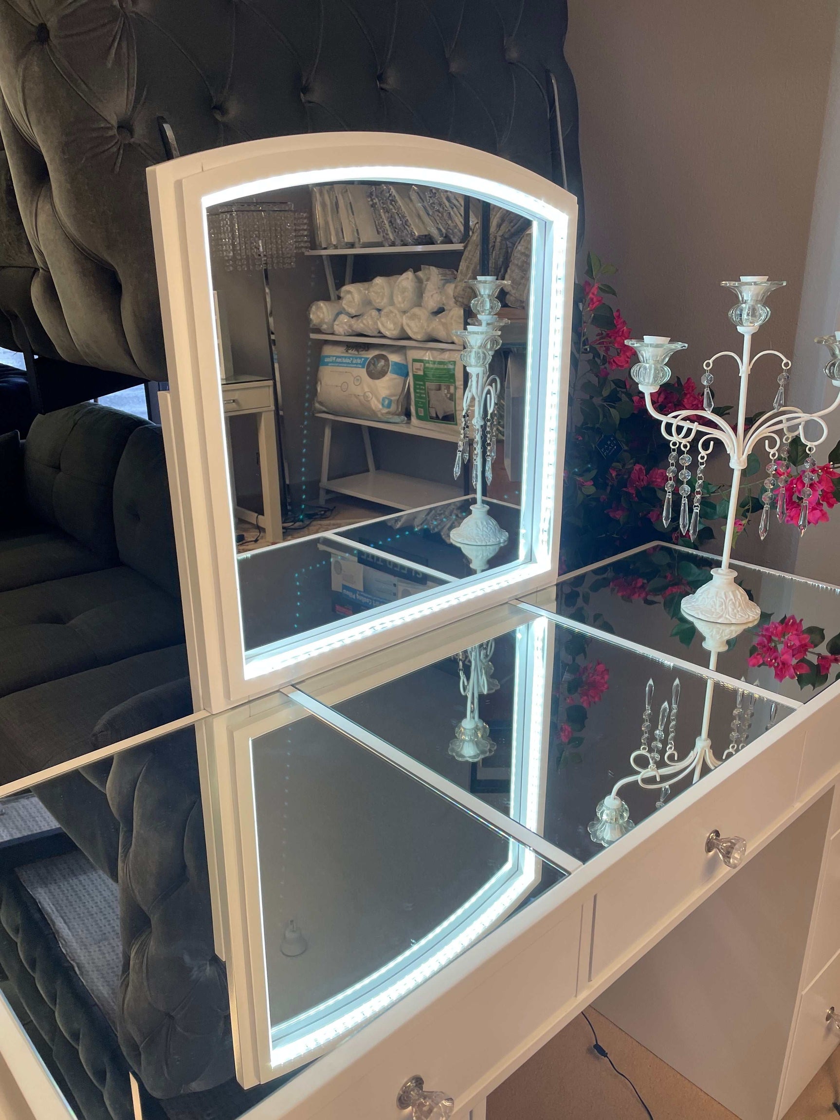 Louise White Vanity Set - Ornate Home