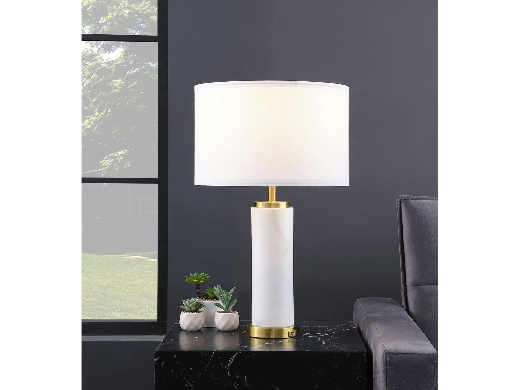 Lucius White / Gold Table Lamp - Ornate Home
