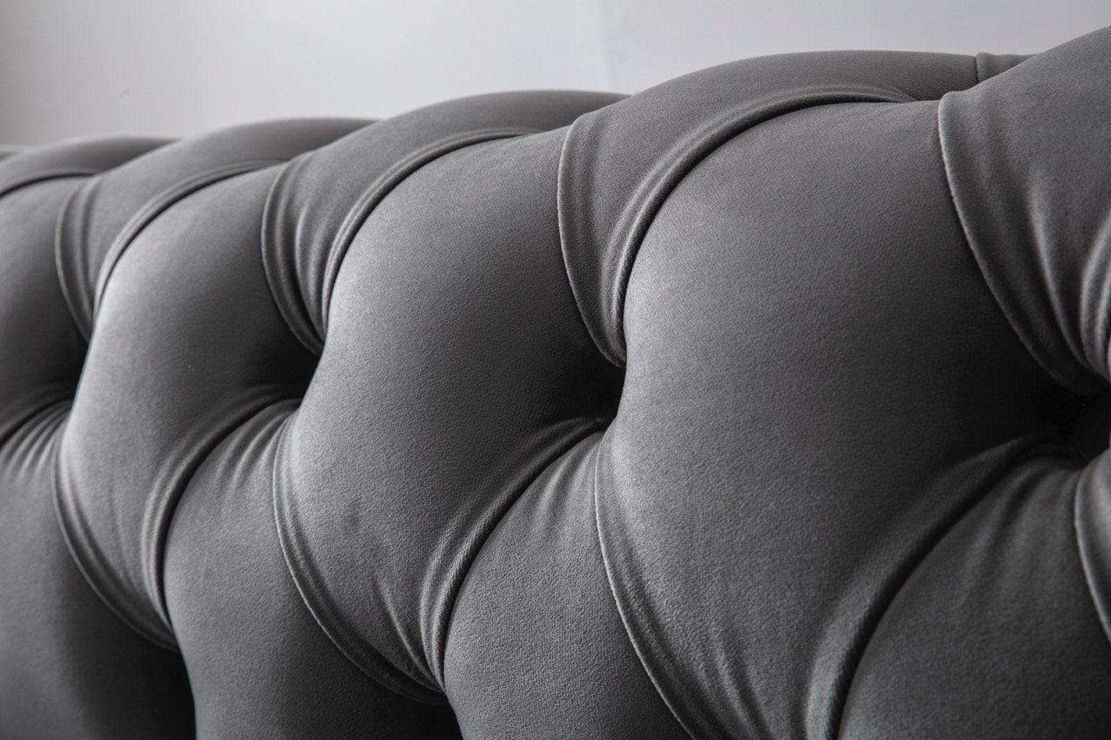 Luxen Velvet Gray RAF Chaise Sectional - Ornate Home