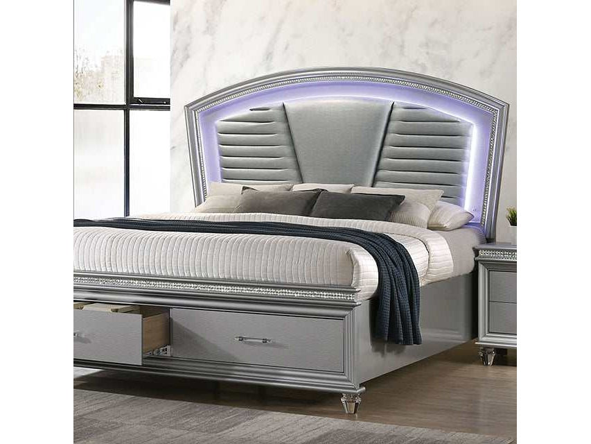 Maddie Silver Eastern King Bed - Ornate Home