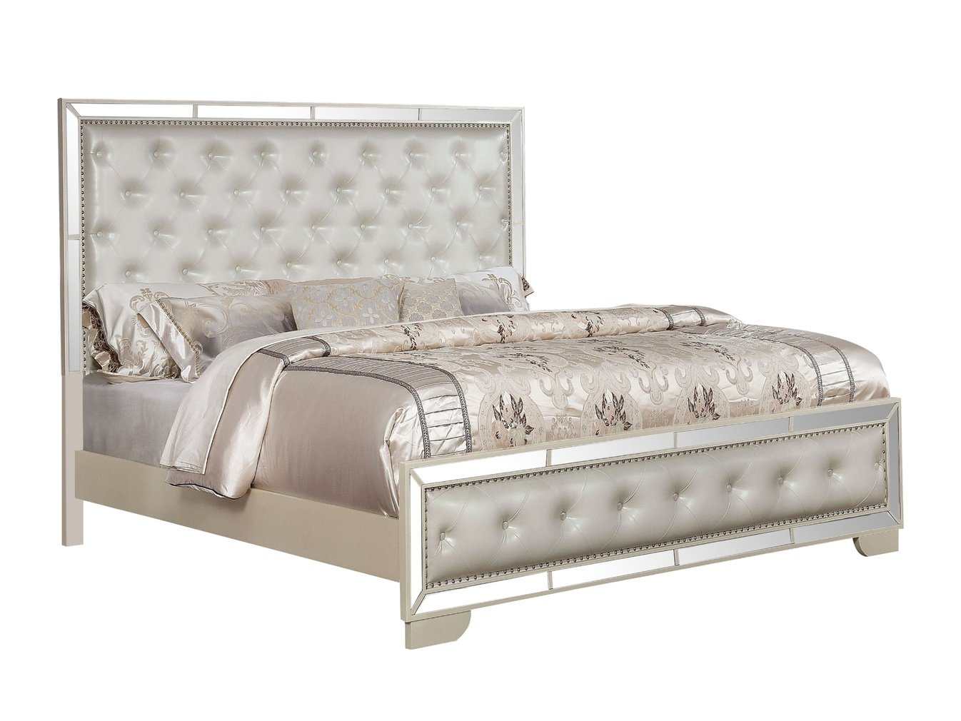 Madison Beige Full Upholstered Bed - Ornate Home