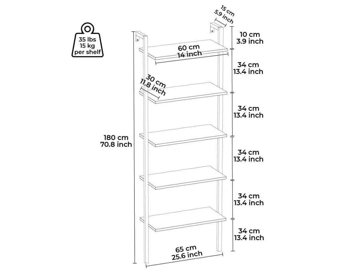 Magliana Ladder Bookshelf - Ornate Home
