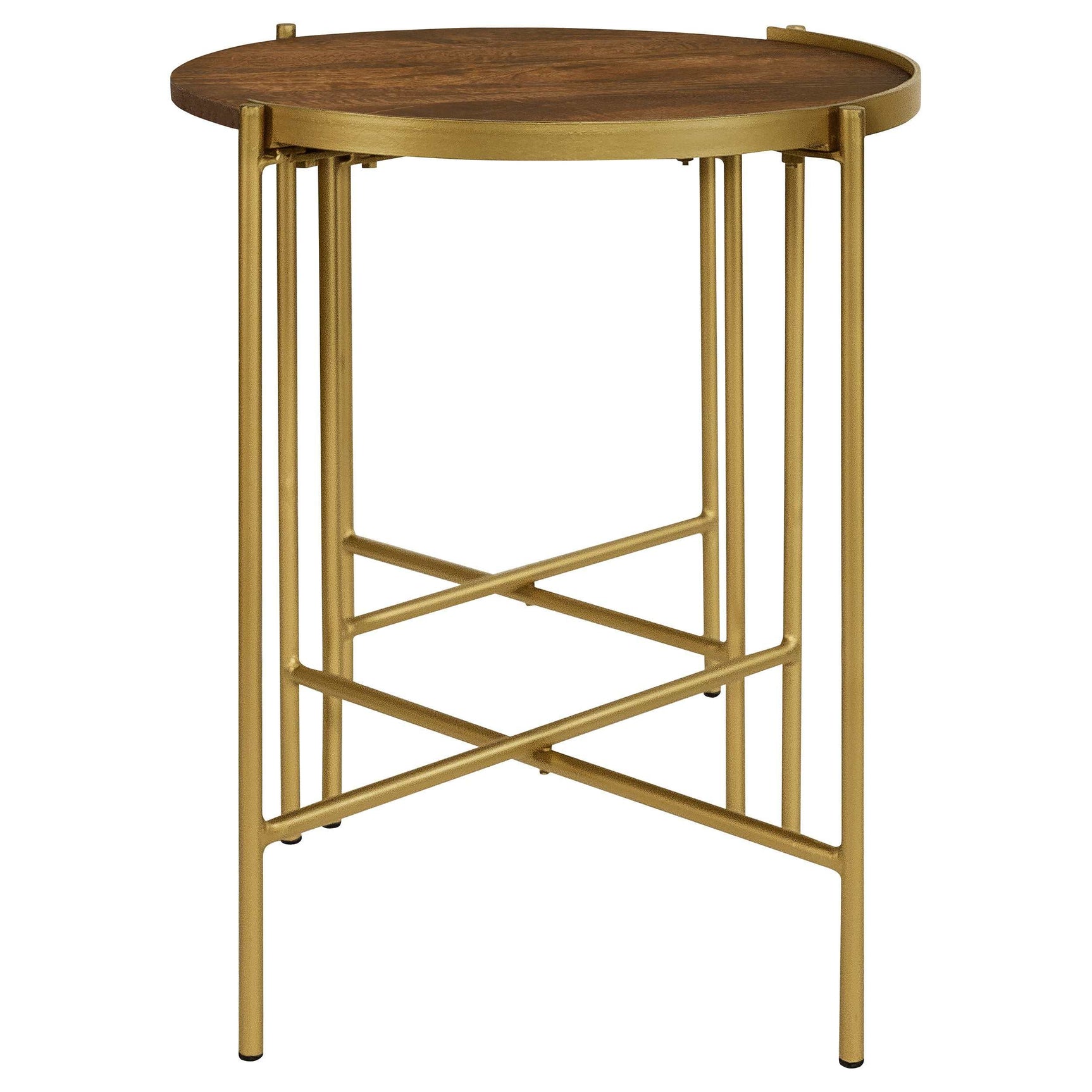 Malka Dark Brown / Gold 2 Pc Nesting Table - Ornate Home