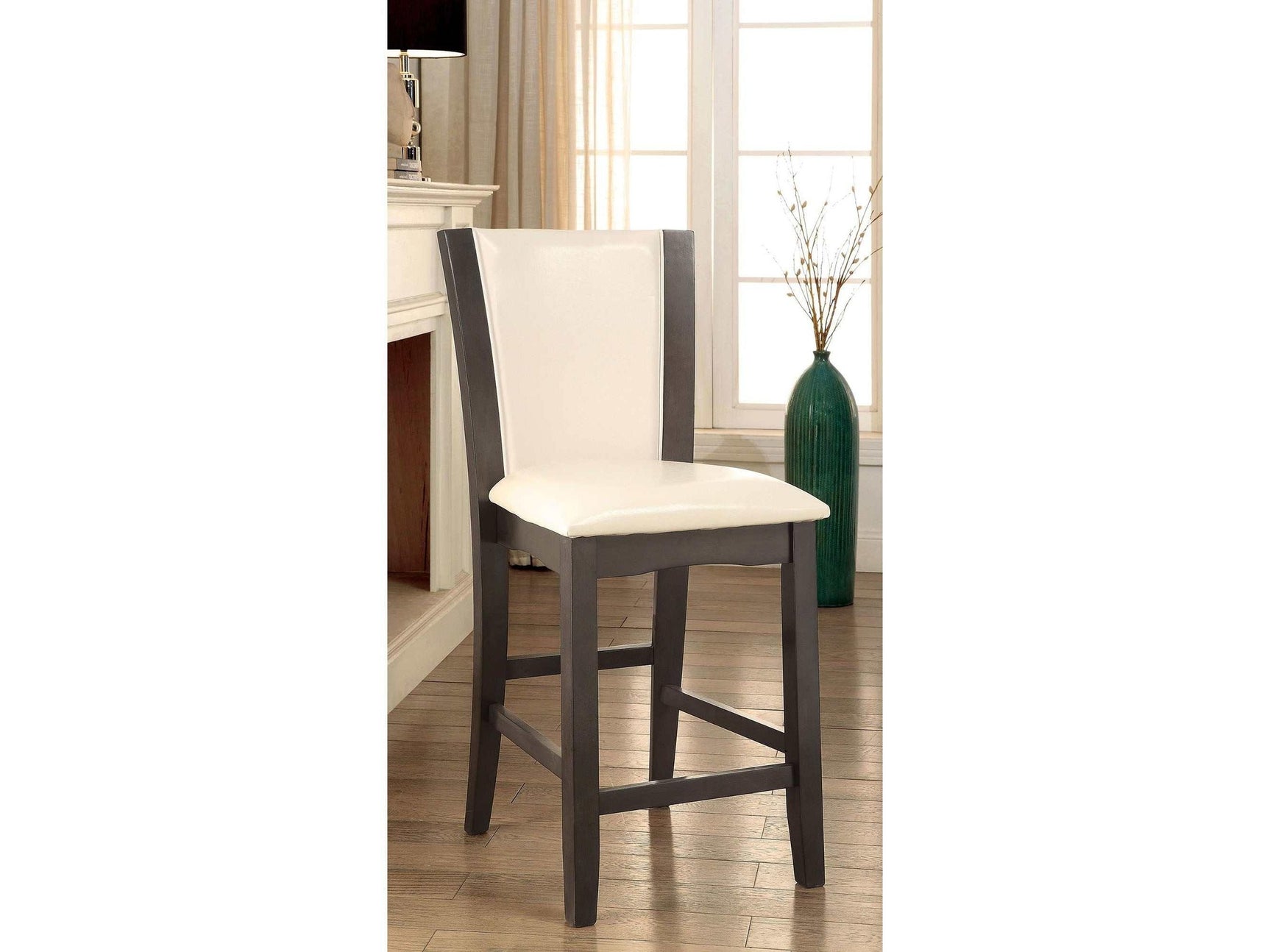 Manhattan Gray/White Counter Height Chair (Set of 2) - Ornate Home