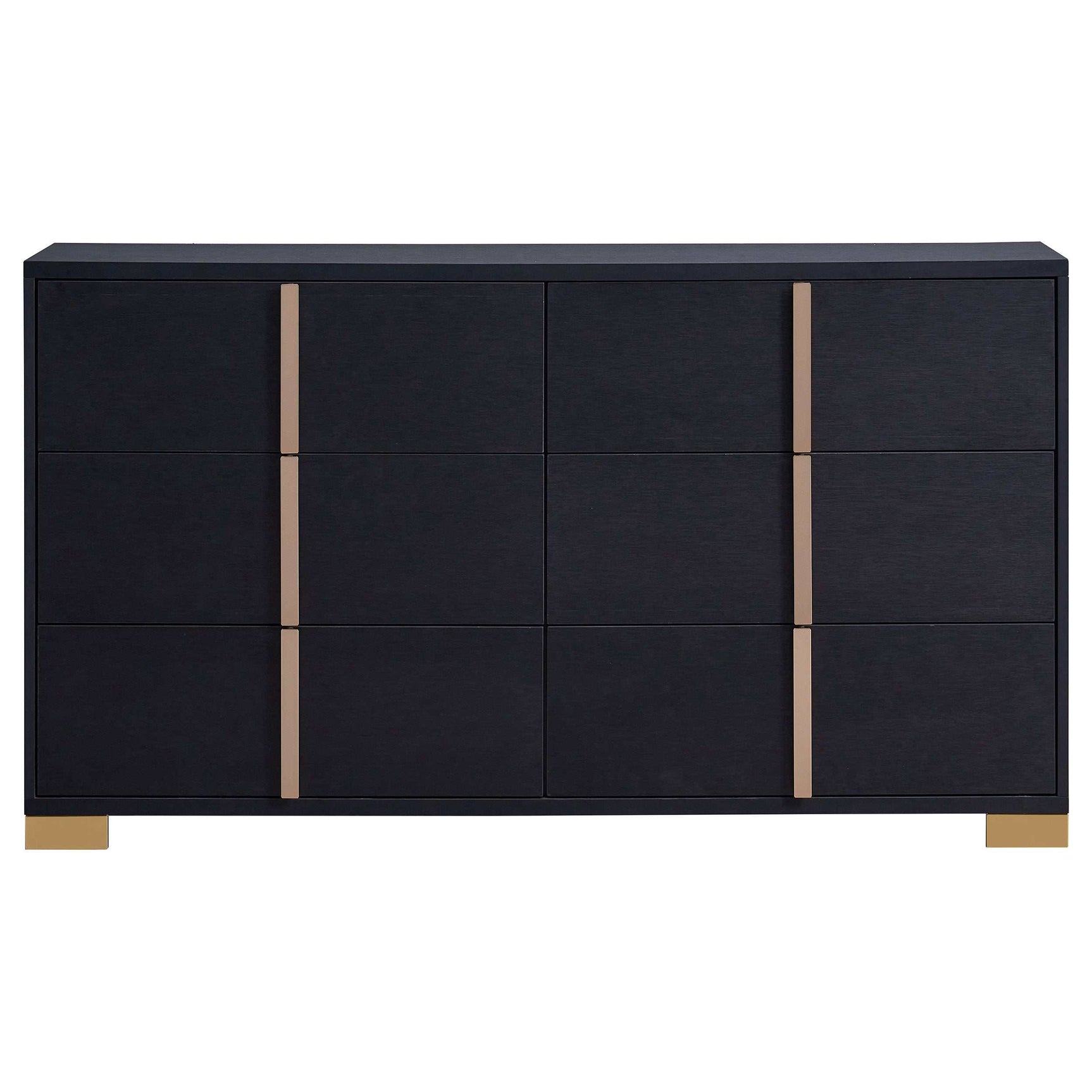 Marceline Black Eastern King Bed 4 Pc Set - Ornate Home