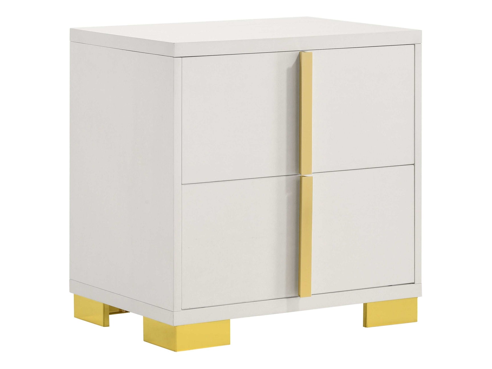 Marceline White / Gold Nightstand - Ornate Home