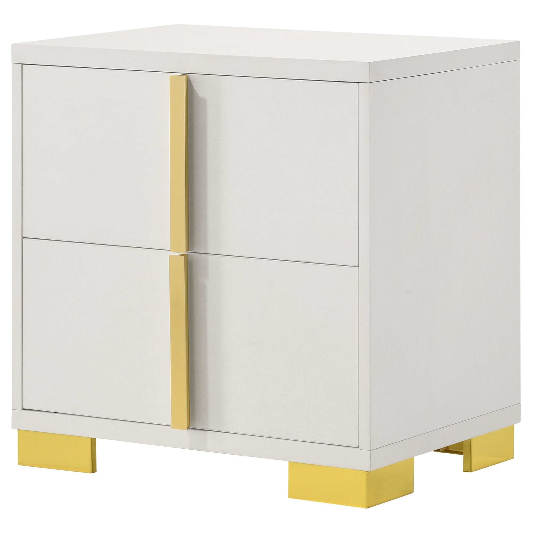 Marceline White / Gold Nightstand - Ornate Home