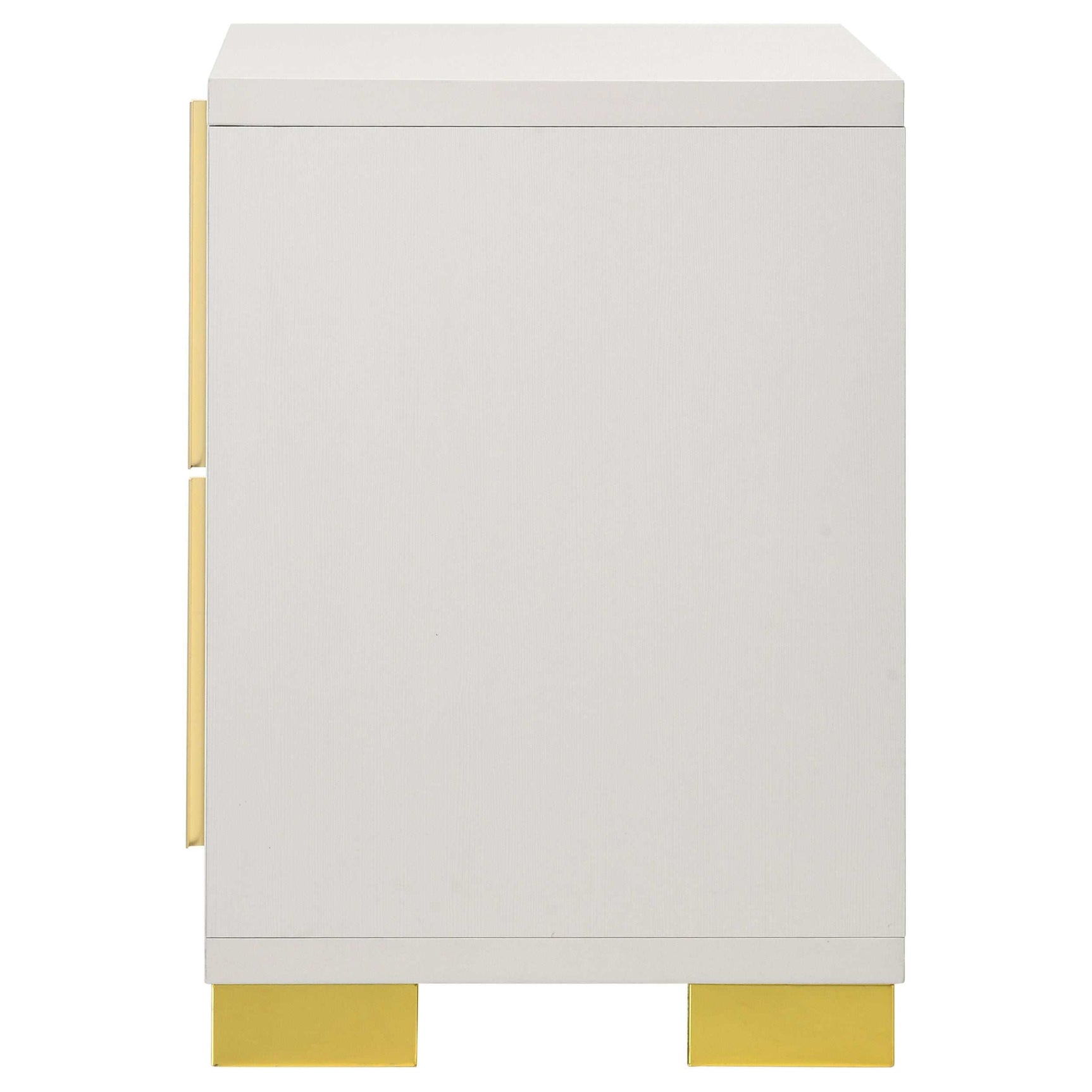 Marceline White / Gold Nightstand - Ornate Home