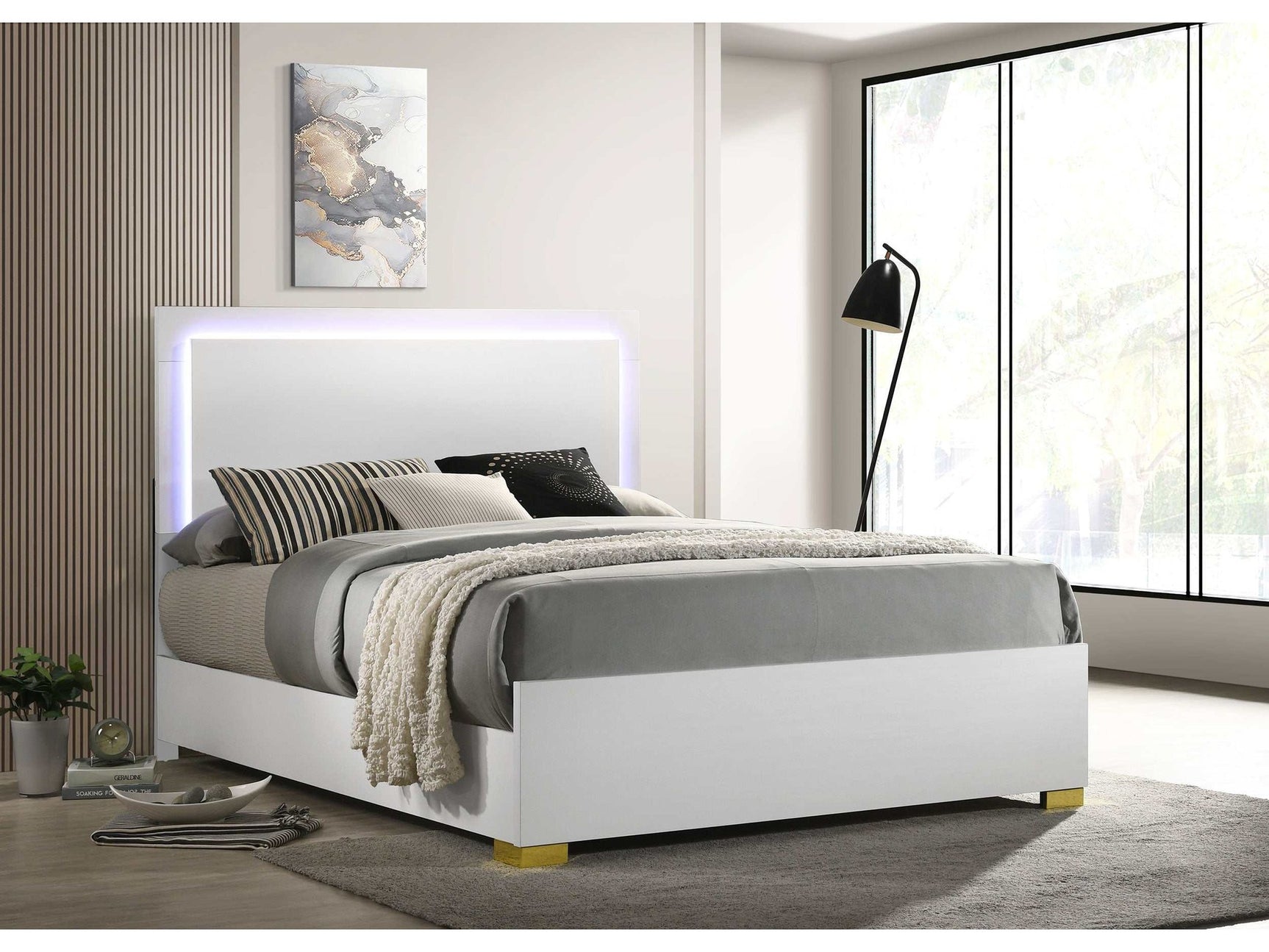 Marceline White Queen Bed - Ornate Home