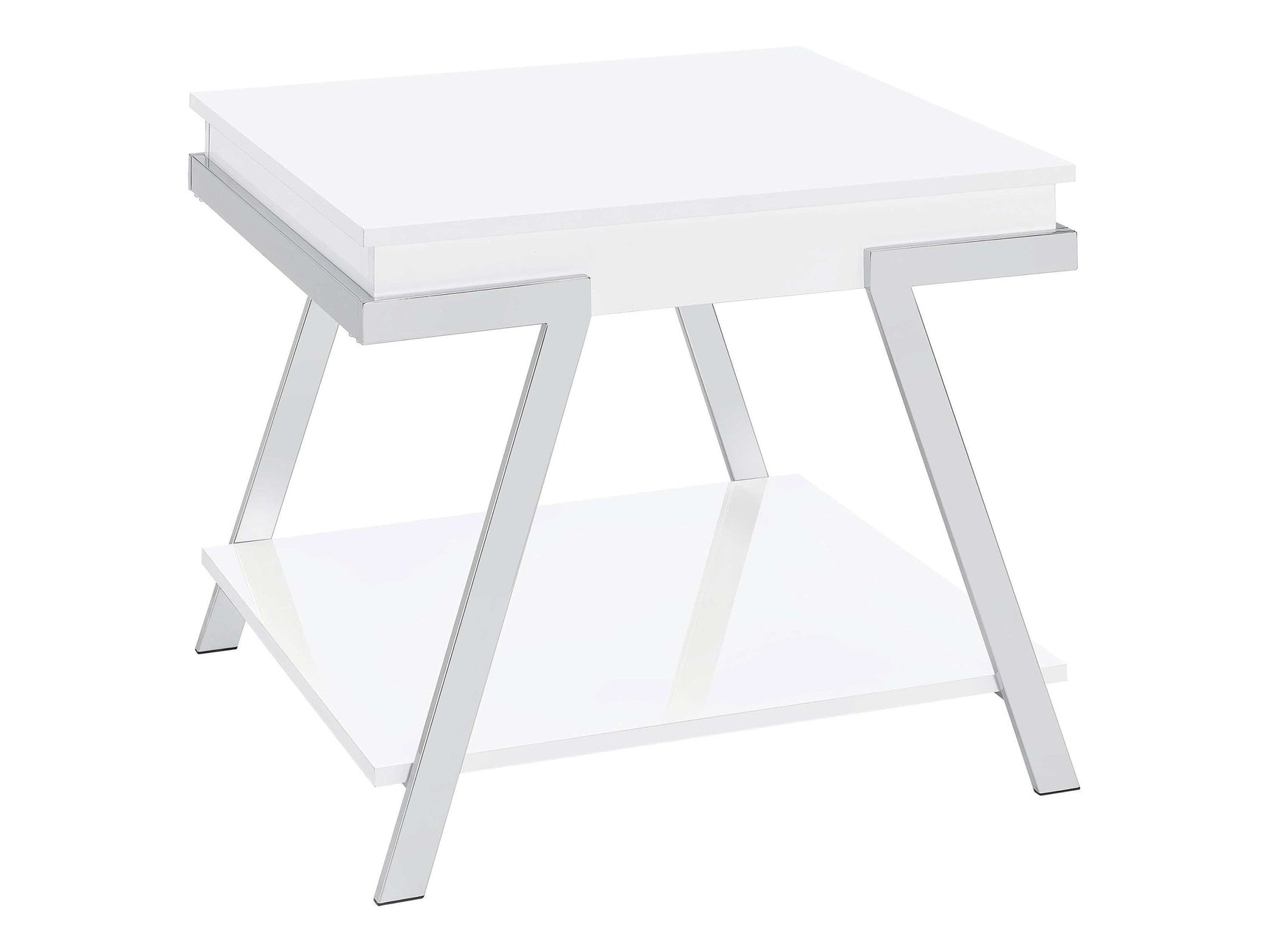 Marcia White High Gloss End Table - Ornate Home