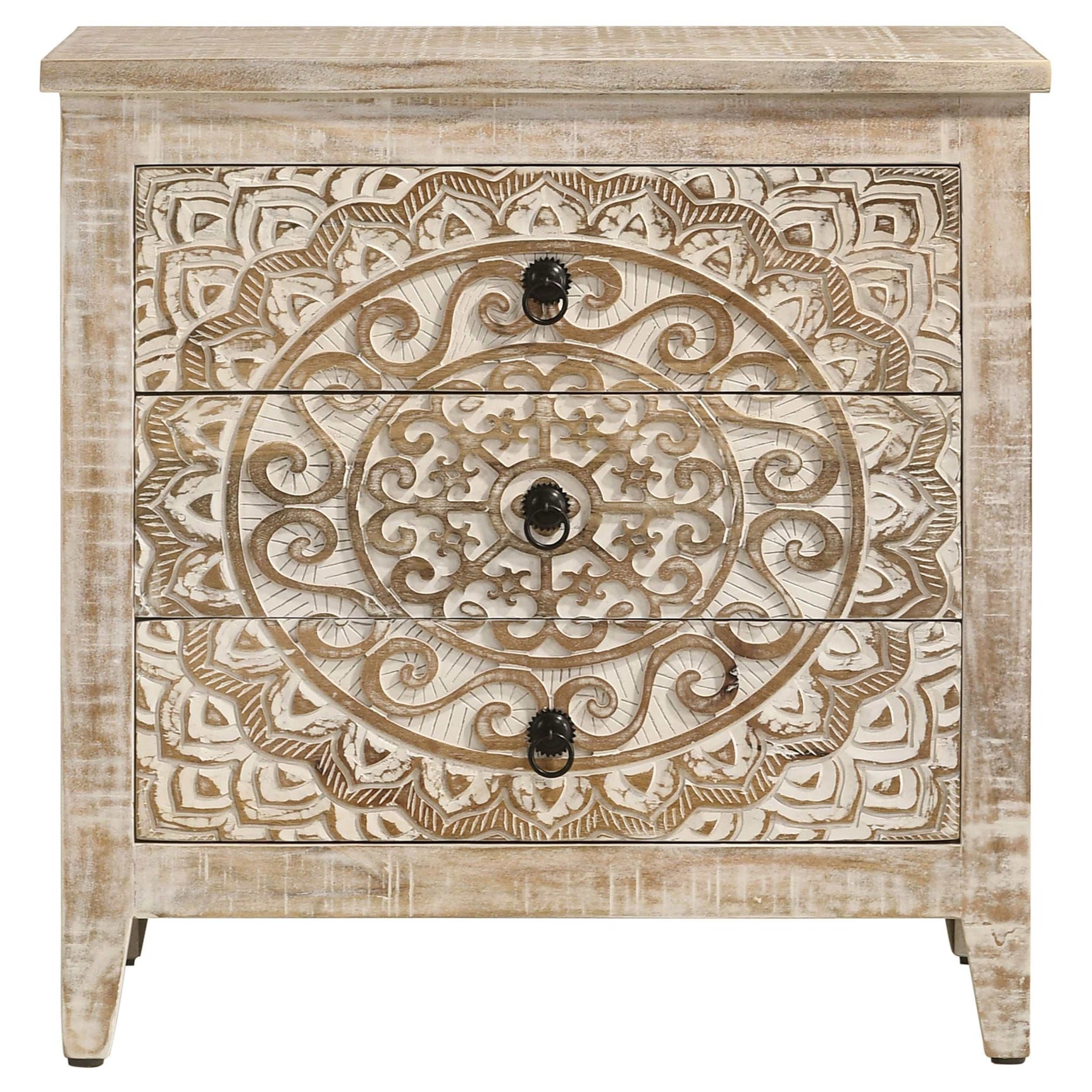 Mariska White Distressed Accent Cabinet - Ornate Home