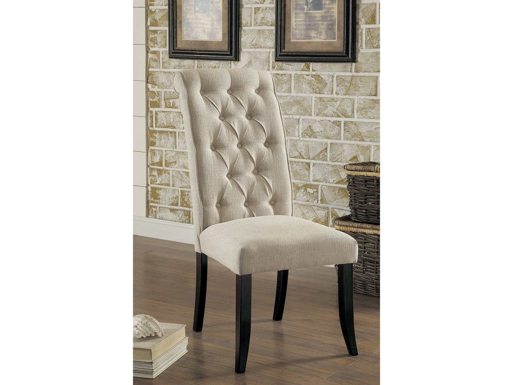 Marshall Beige & Antique Black Dining Chair (Set of 2) - Ornate Home