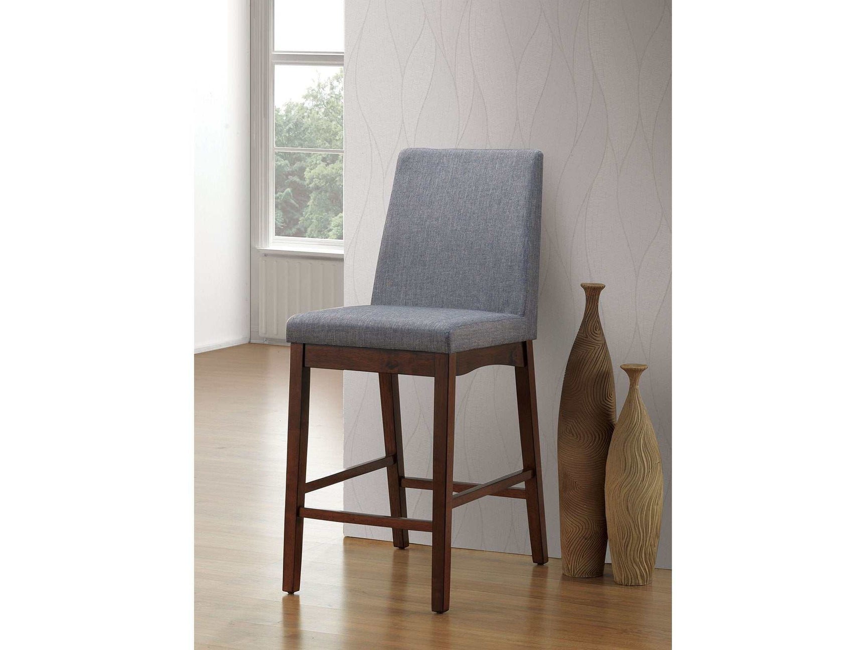 Marten Brown Cherry & Gray Counter Ht. Chair (Set of 2) - Ornate Home