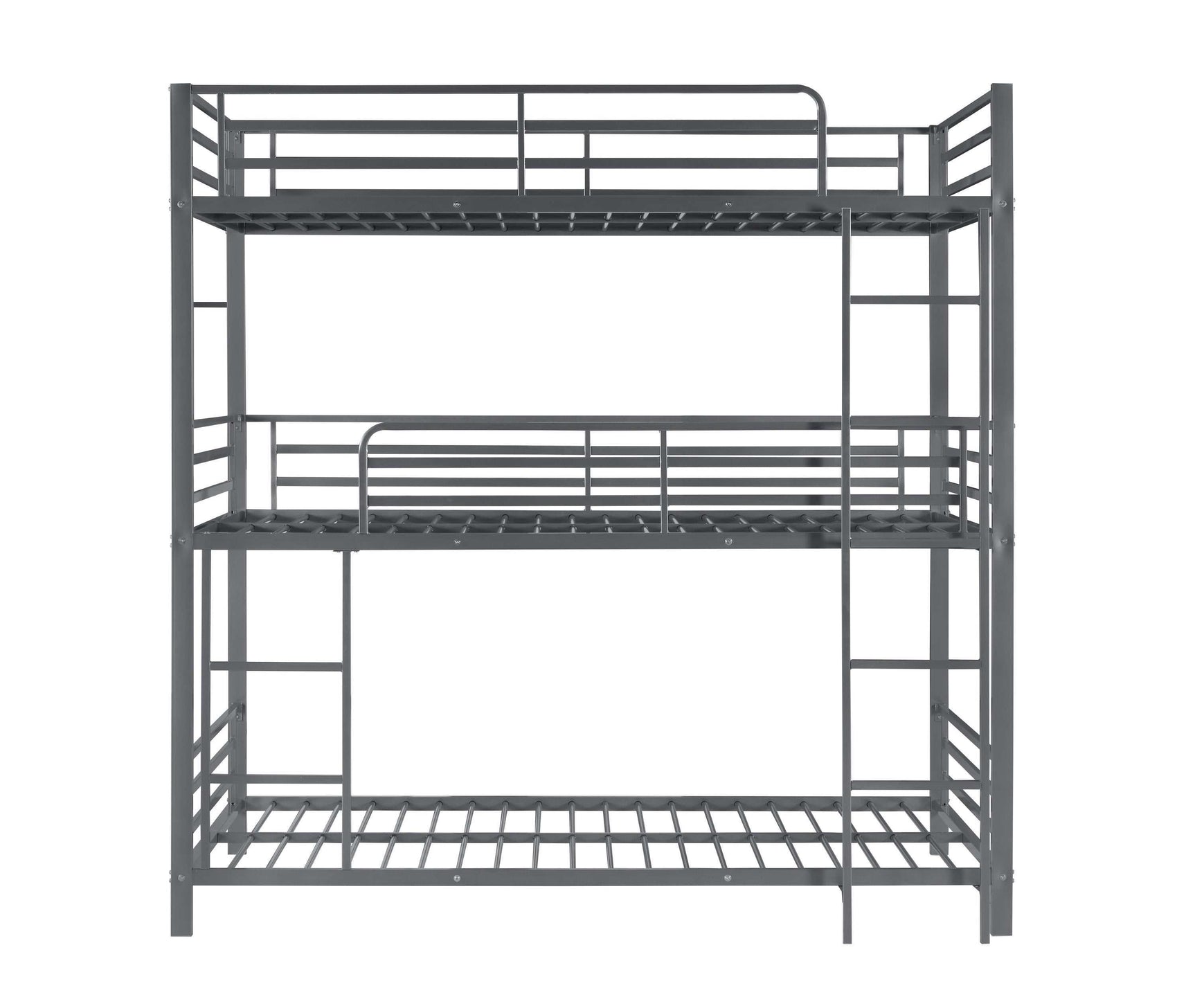 Maynard Gunmetal Metal Triple Twin Bunk Bed - Ornate Home