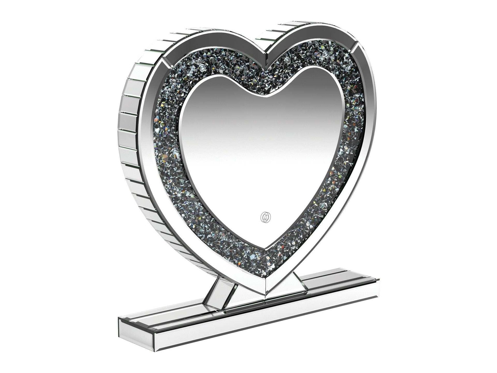 Melia Silver Heart Shape Table Mirror - Ornate Home