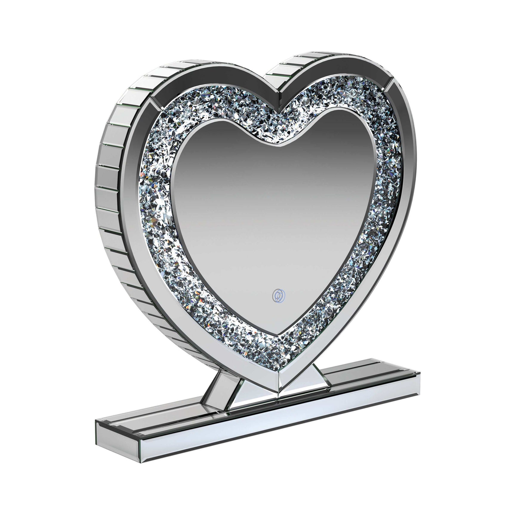 Melia Silver Heart Shape Table Mirror - Ornate Home