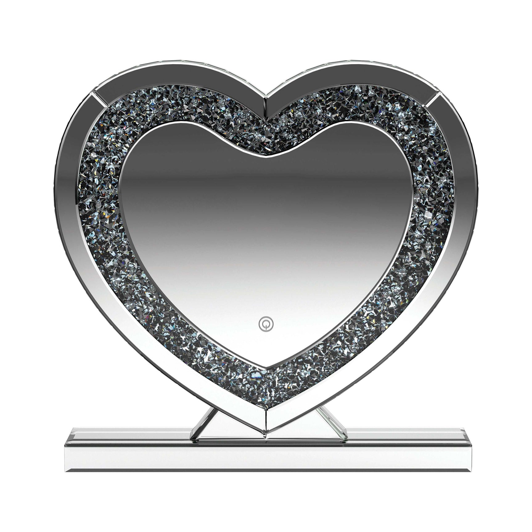 Melia Silver Heart Shape Table Mirror - Ornate Home