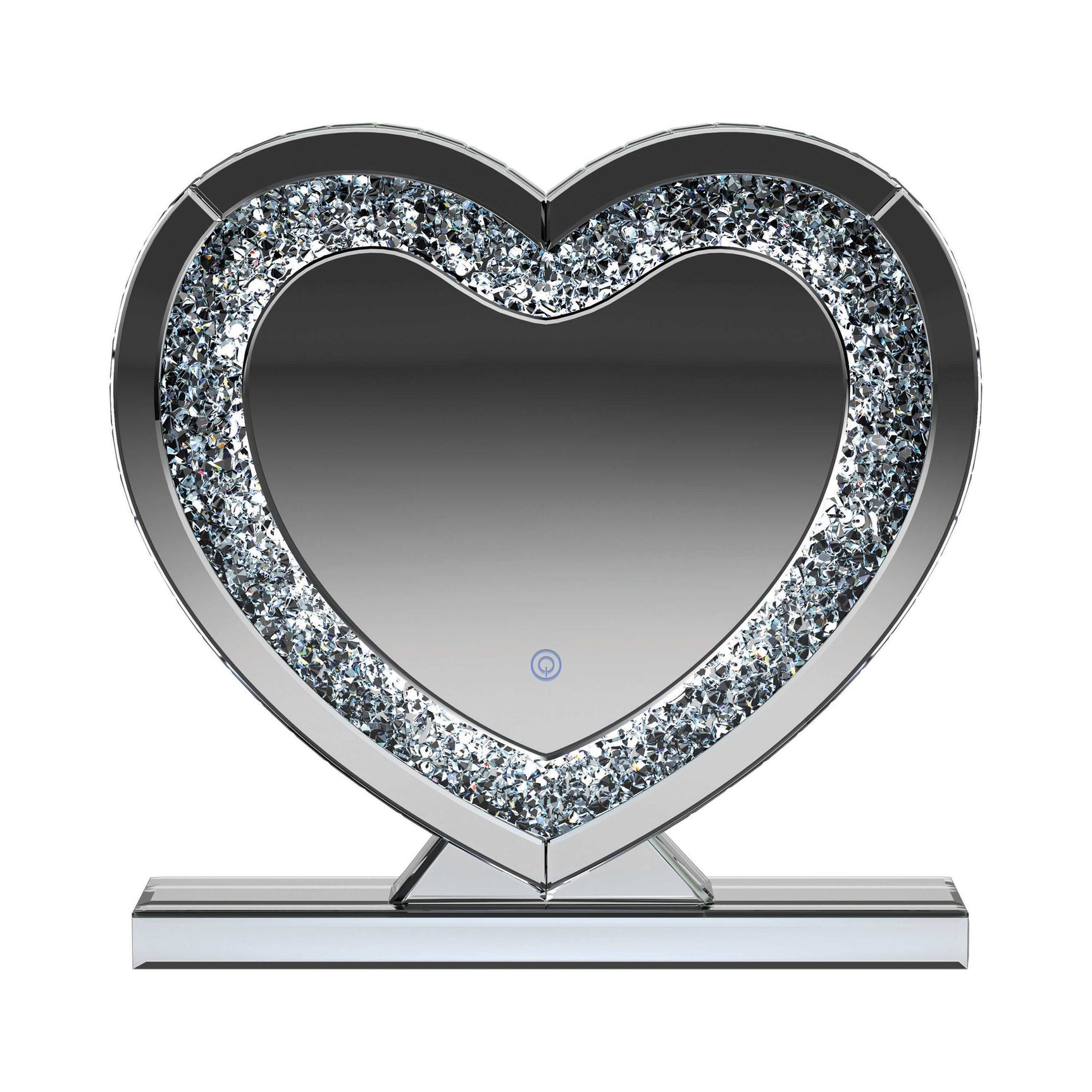 Melia Silver Heart Shape Table Mirror - Ornate Home