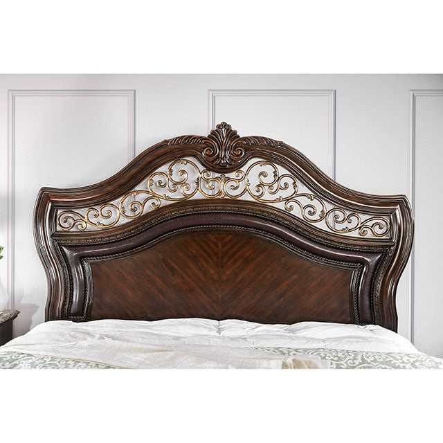 Menodora Brown Cherry California King Bed - Ornate Home