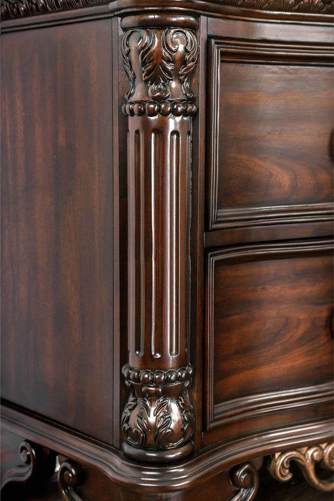 Menodora Brown Cherry Nightstand - Ornate Home