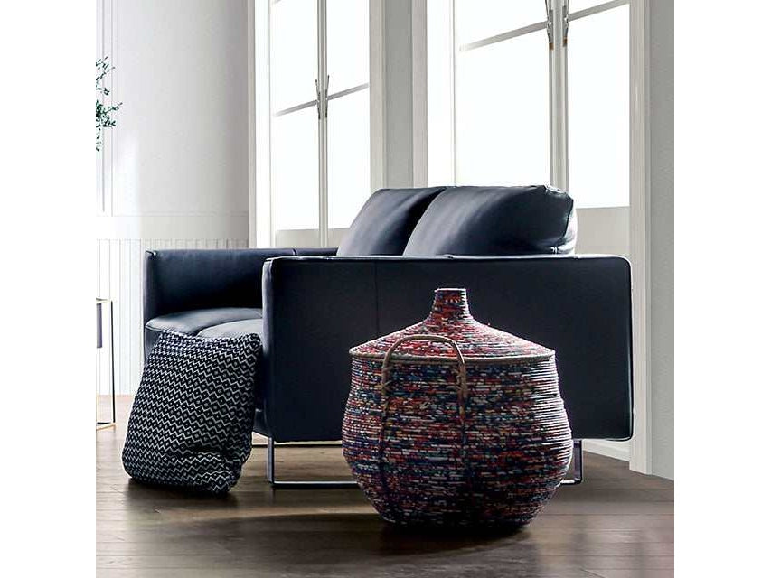 Mezzanotte Midnight Blue Real Italian Leather Loveseat - Ornate Home