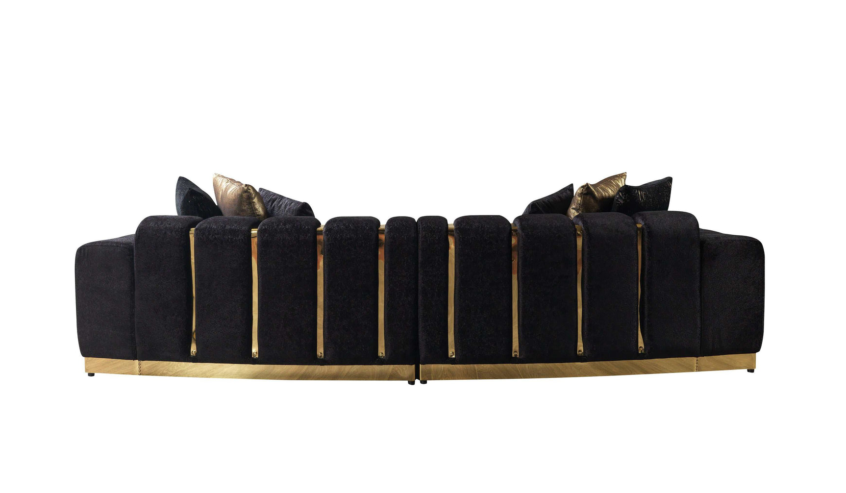 Michelle Black Velvet Curved Sectional - Ornate Home