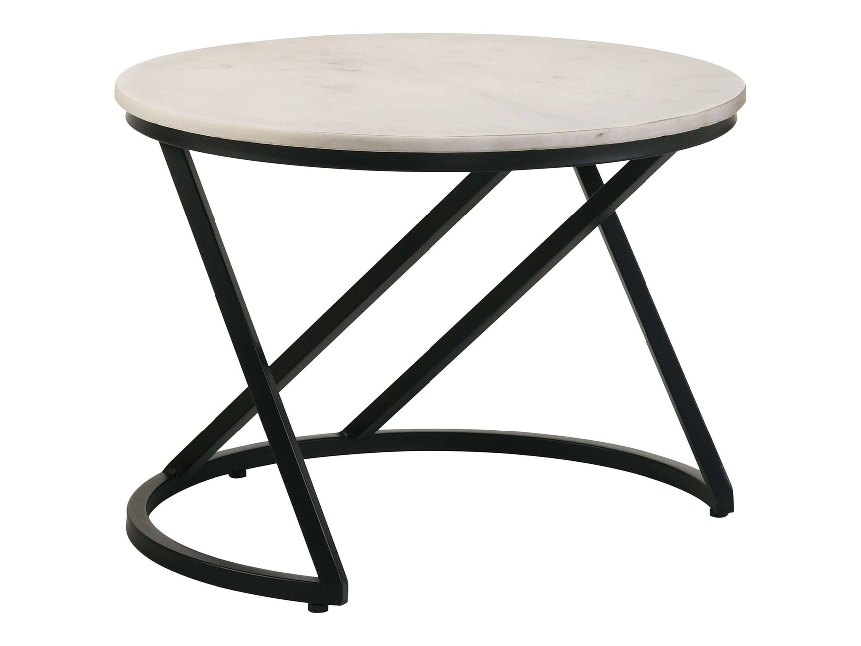 Miguel White Marble / Black Coffee Table - Ornate Home