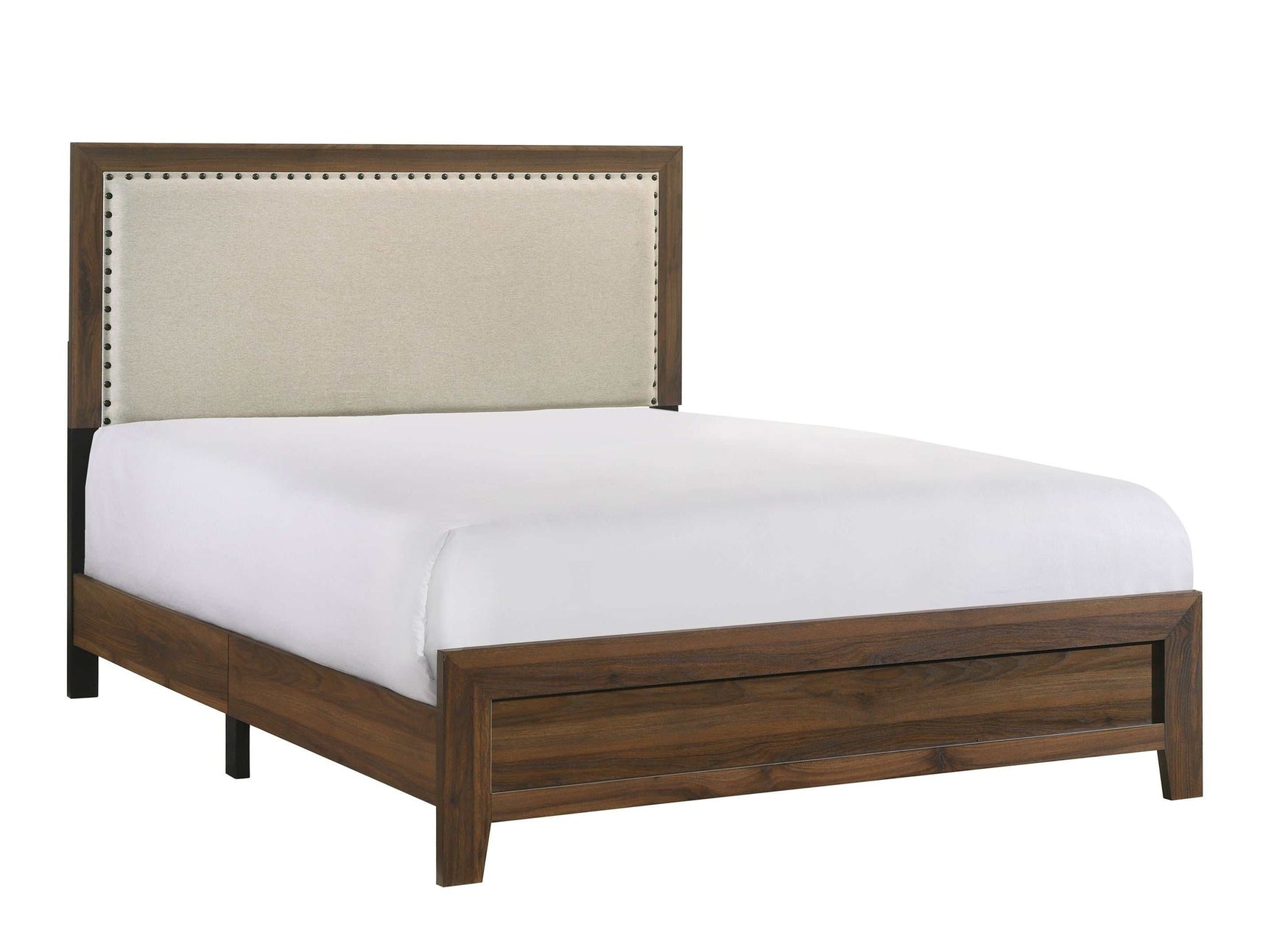 Mille Cherry Brown Full Upholstered Bed - Ornate Home