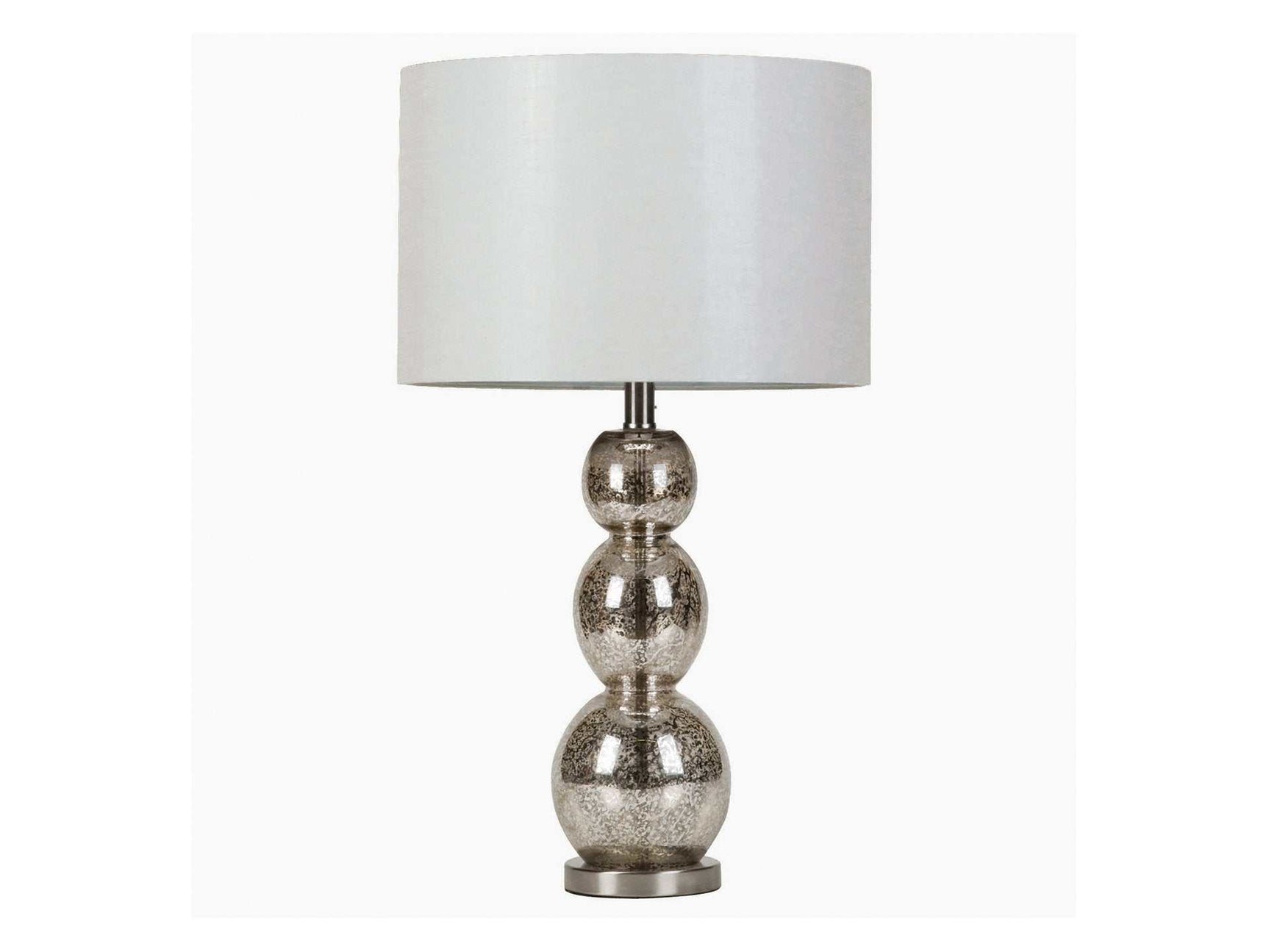 Mineta White & Antique Silver Table Lamp - Ornate Home