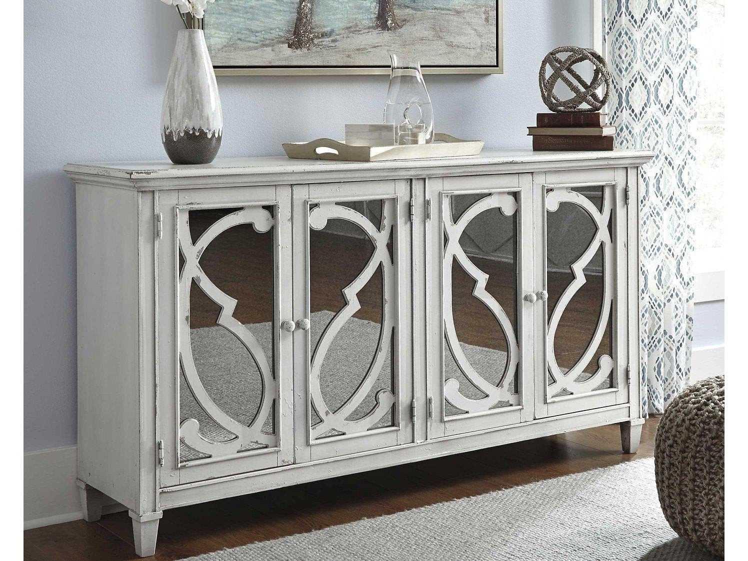 Mirimyn Off White Accent Cabinet w/ 4 Door - Ornate Home