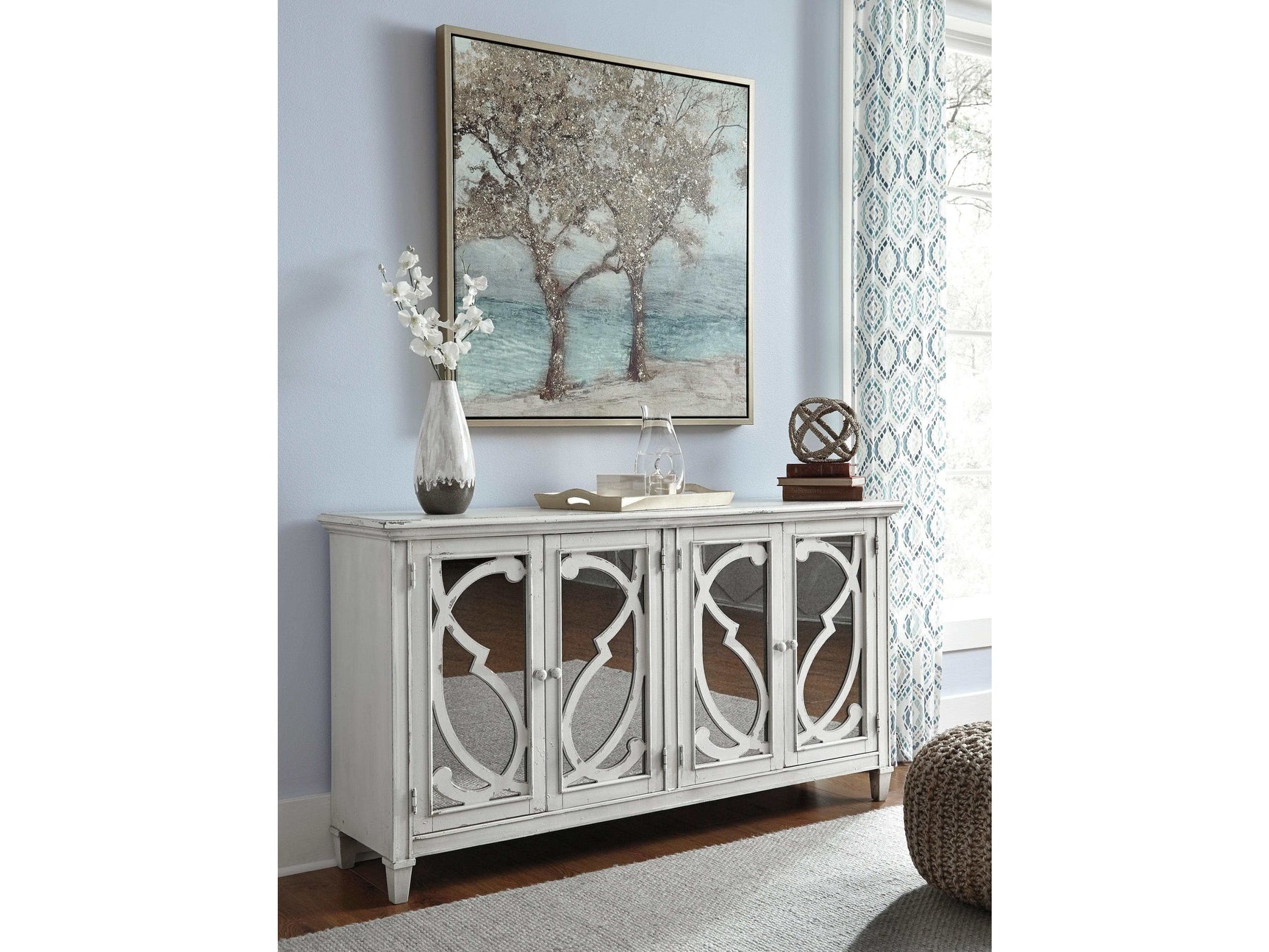Mirimyn Off White Accent Cabinet w/ 4 Door - Ornate Home