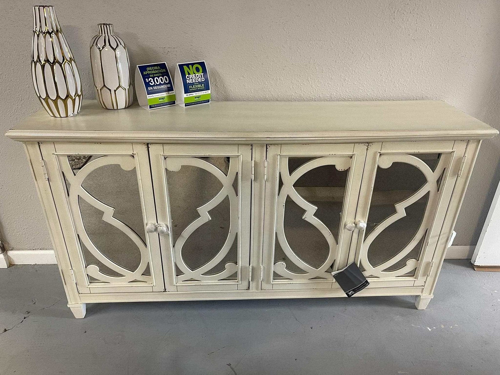 Mirimyn Off White Accent Cabinet w/ 4 Door - Ornate Home