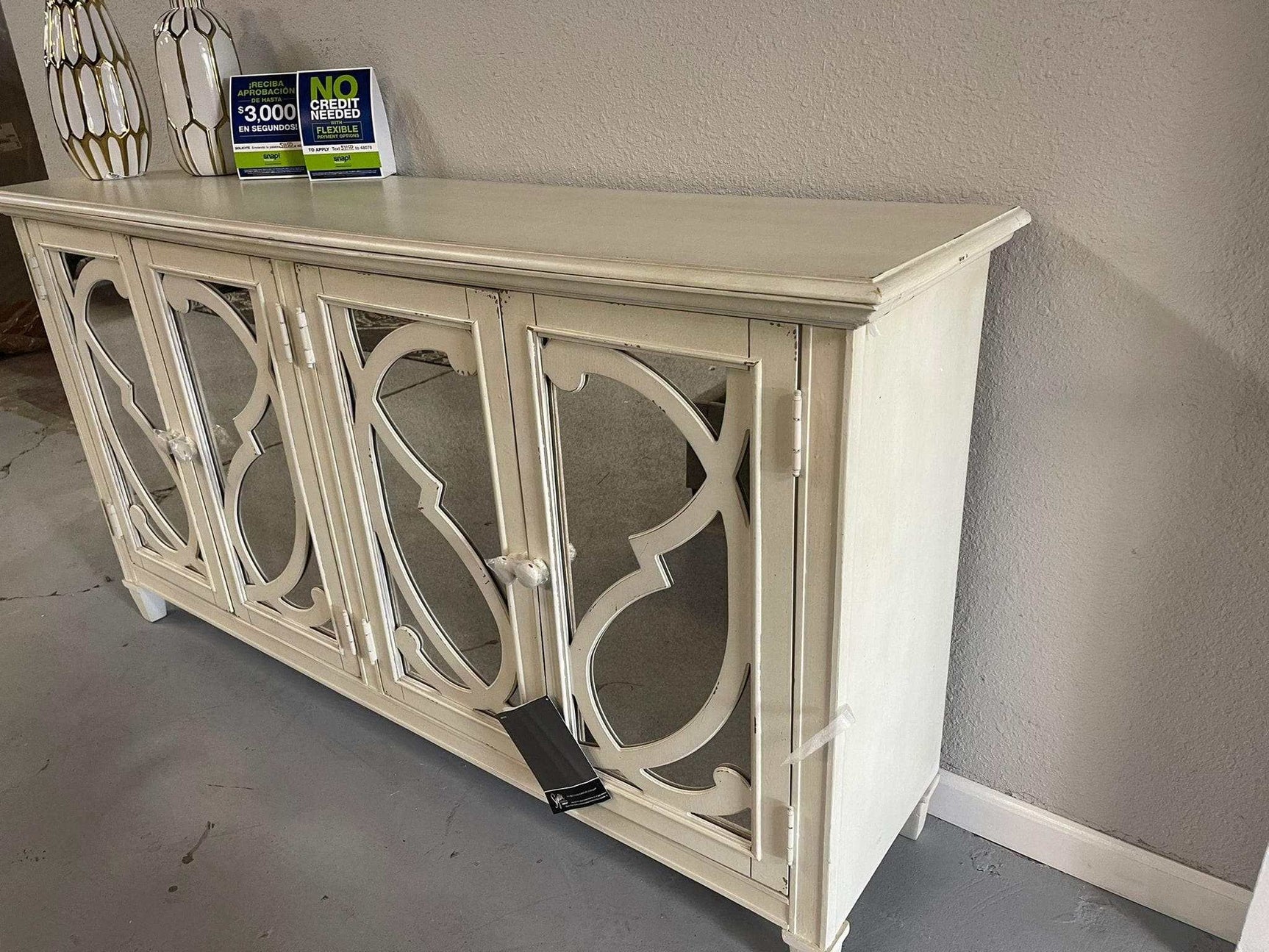 Mirimyn Off White Accent Cabinet w/ 4 Door - Ornate Home