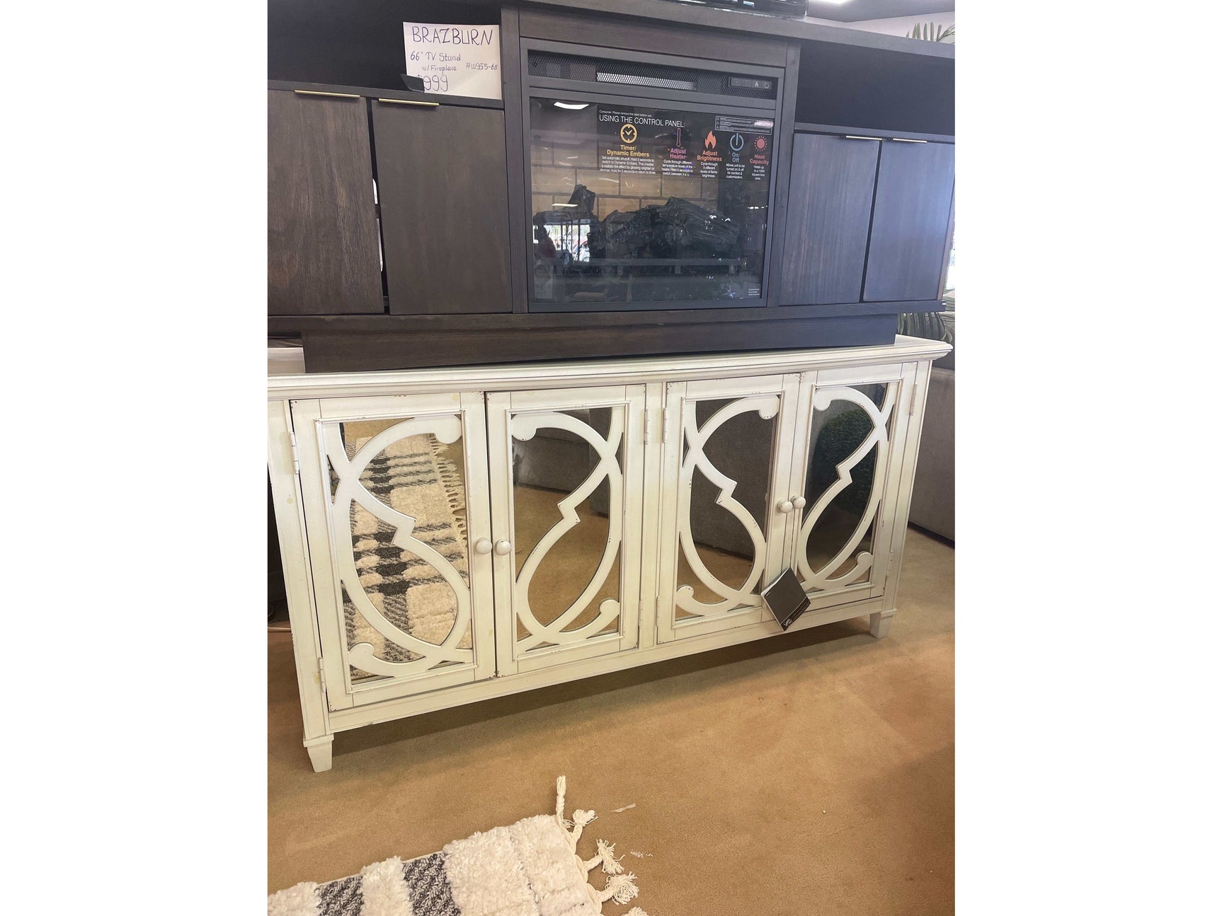 Mirimyn Off White Accent Cabinet w/ 4 Door - Ornate Home