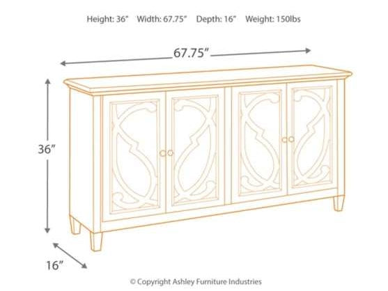 Mirimyn Off White Accent Cabinet w/ 4 Door - Ornate Home