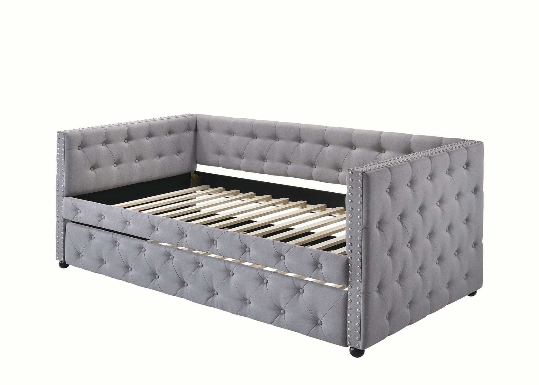Mockern Grey Tufted Daybed w/ Trundle - Ornate Home