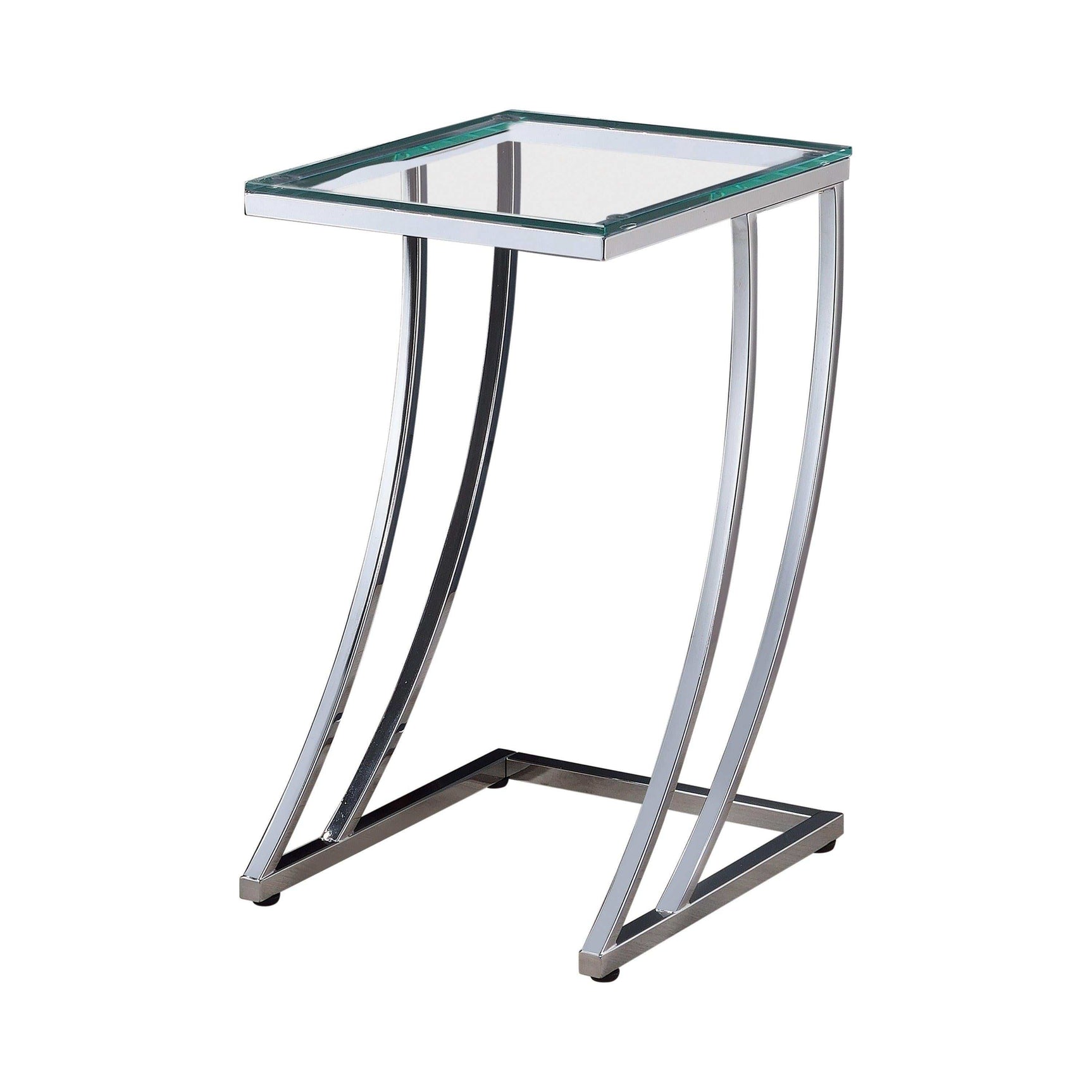 Modme Chrome & Clear Glass End Table - Ornate Home