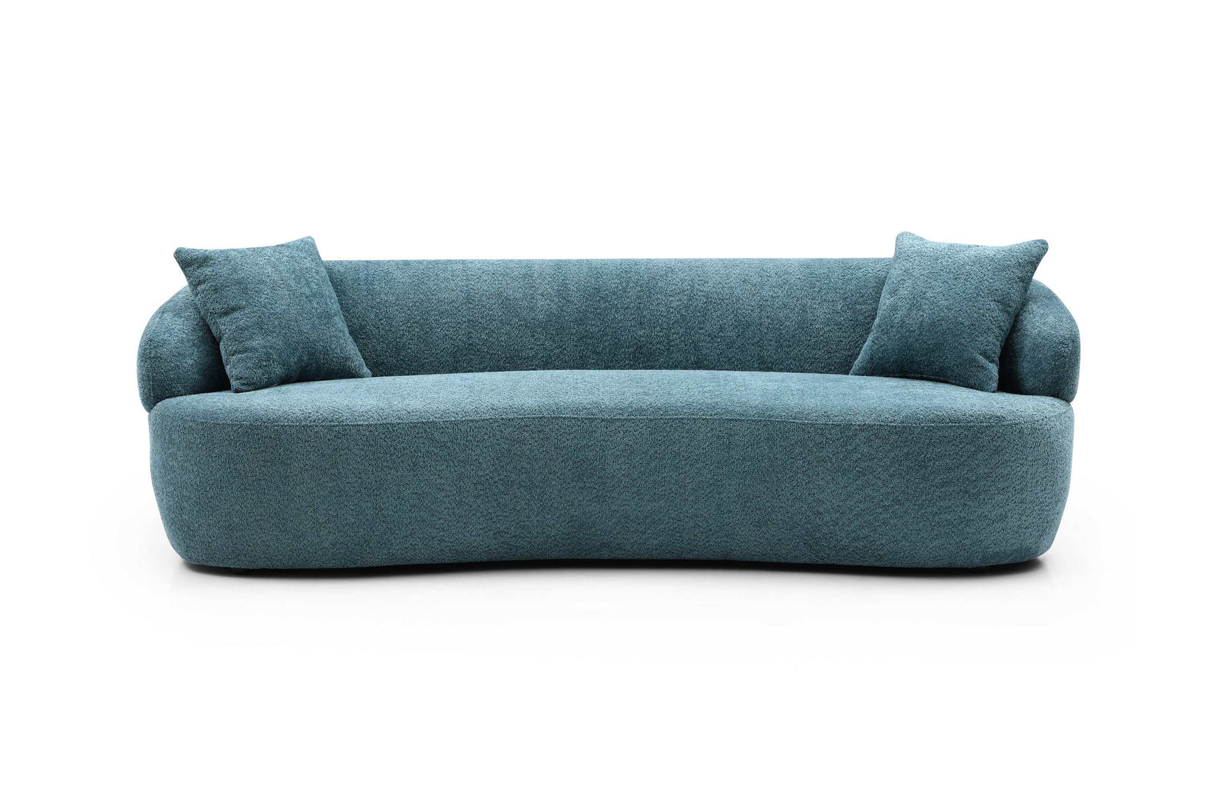 Modoc Mid Century Modern Curved Sofa Blue - Ornate Home