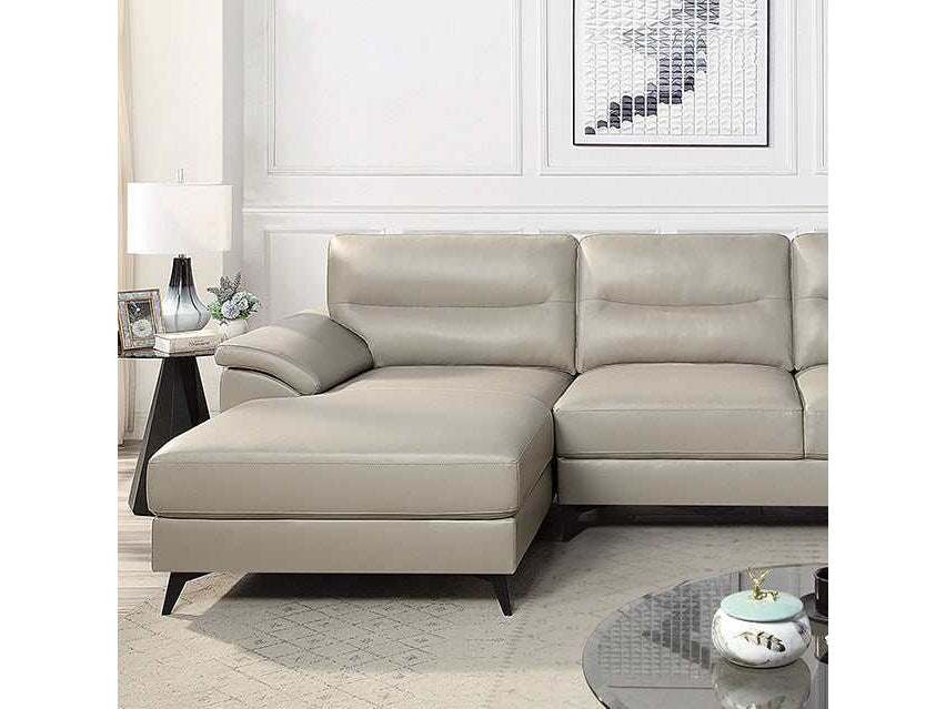 Mohlin Taupe Leatherette Sectional - Ornate Home
