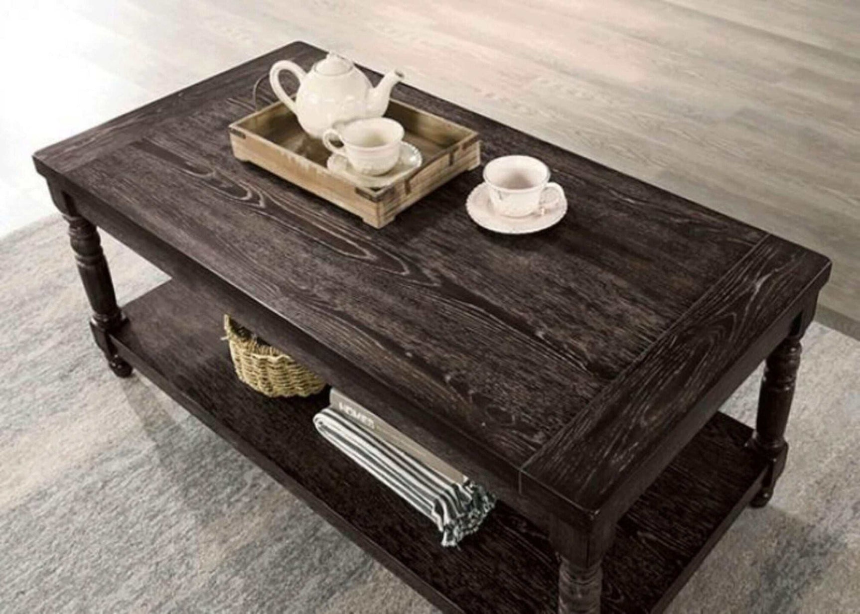 Monango Rustic Weathered Gray 3pc Coffee Table Set - Ornate Home